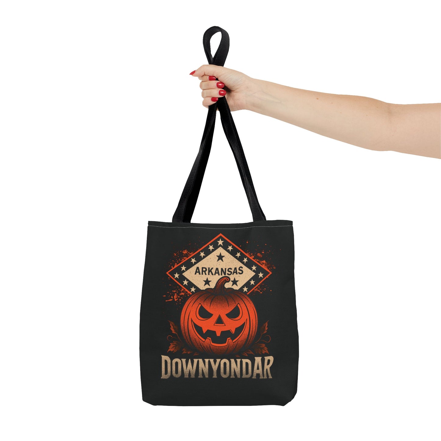 DownYondAR Arkansas Pumpkin Tote Bag, Halloween Pumpkin Tote Bag, Spooky Tote, Fall Style, Trick or Treat Bag, Arkansas Theme, Autumn Festival