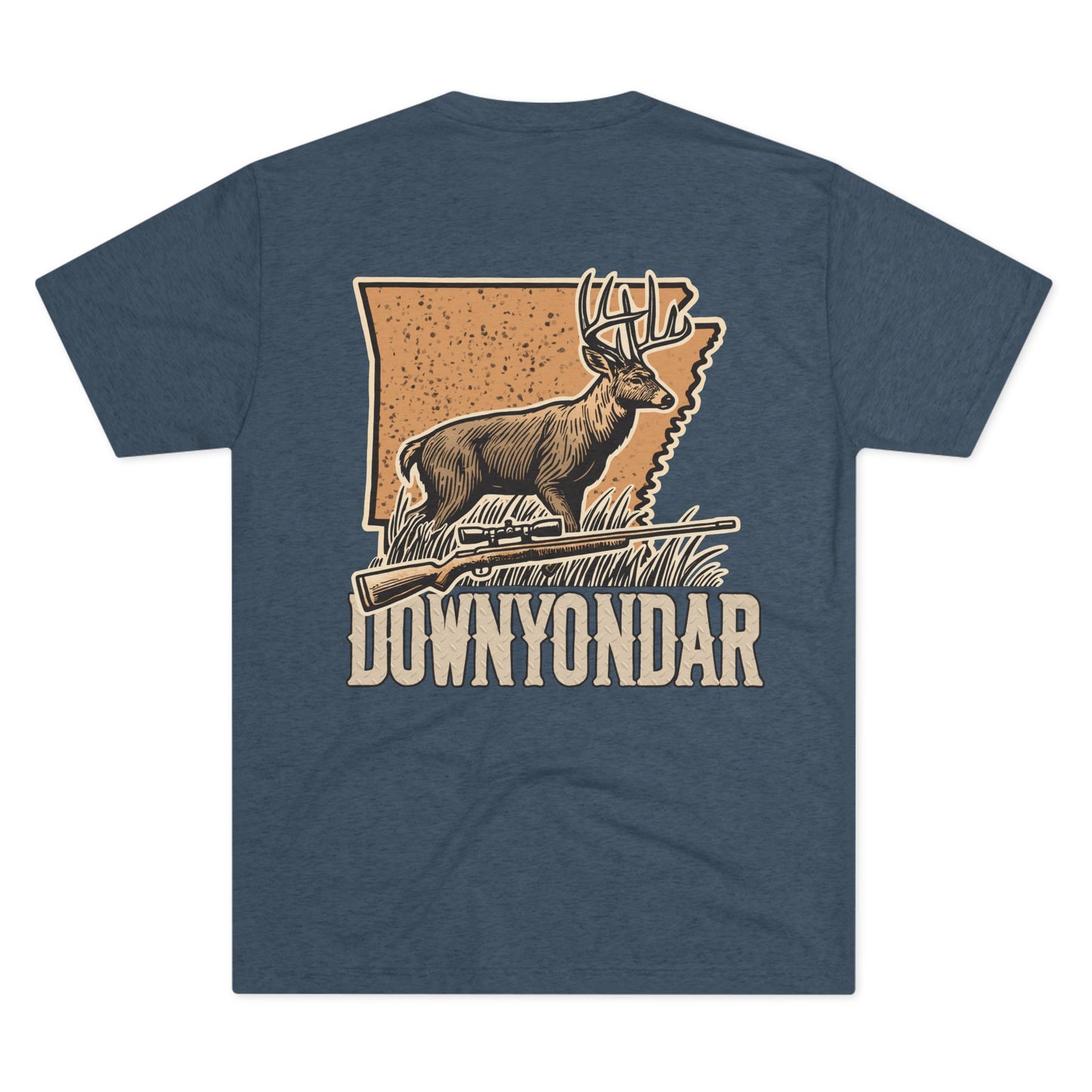 DownYondAR Whitetail Heritage Tee | Arkansas Hog Hunting Shirt | Unisex Tri-Blend Crew Shirt