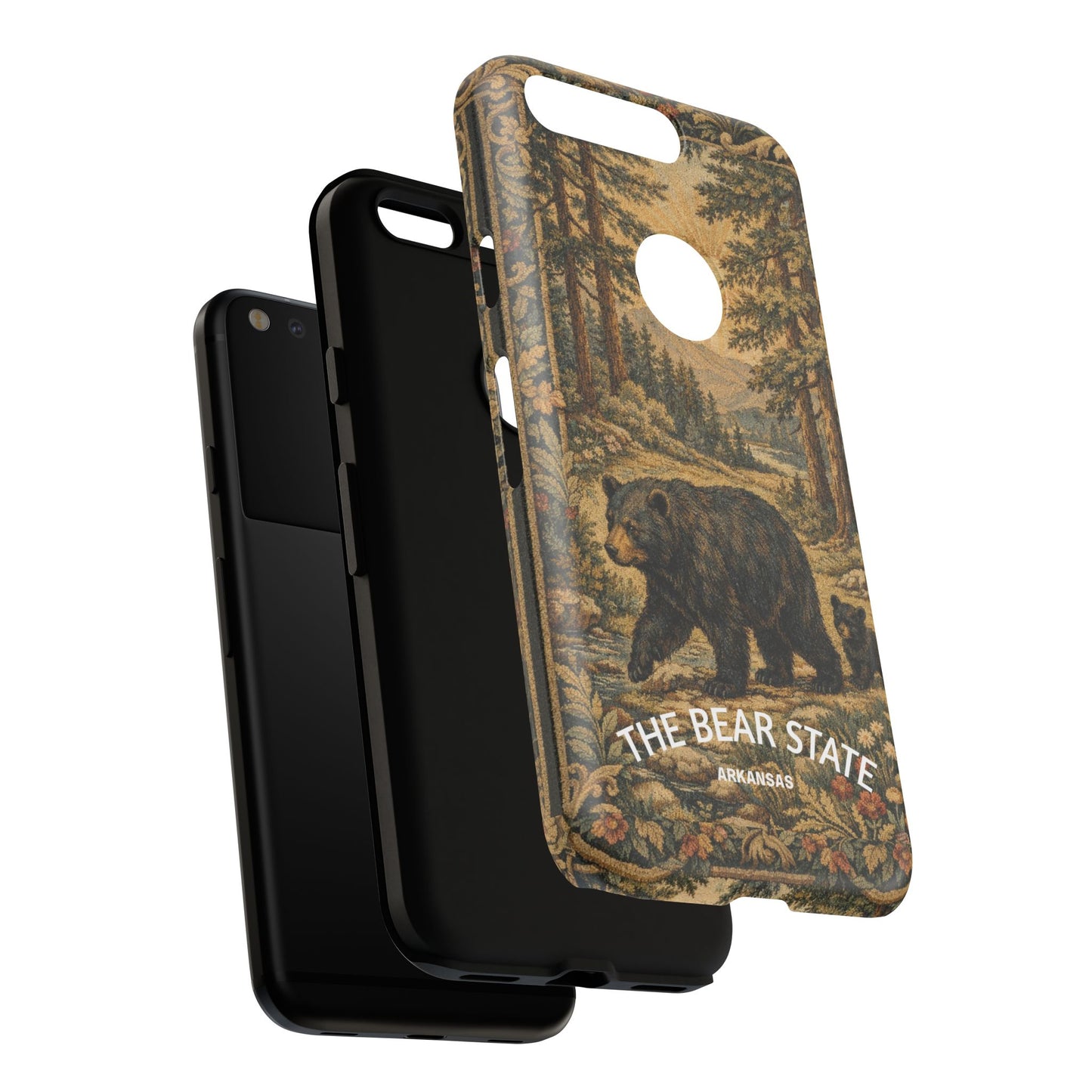 The Bear State Arkansas Vintage Forest Tough Phone Case for Google Pixel Phones