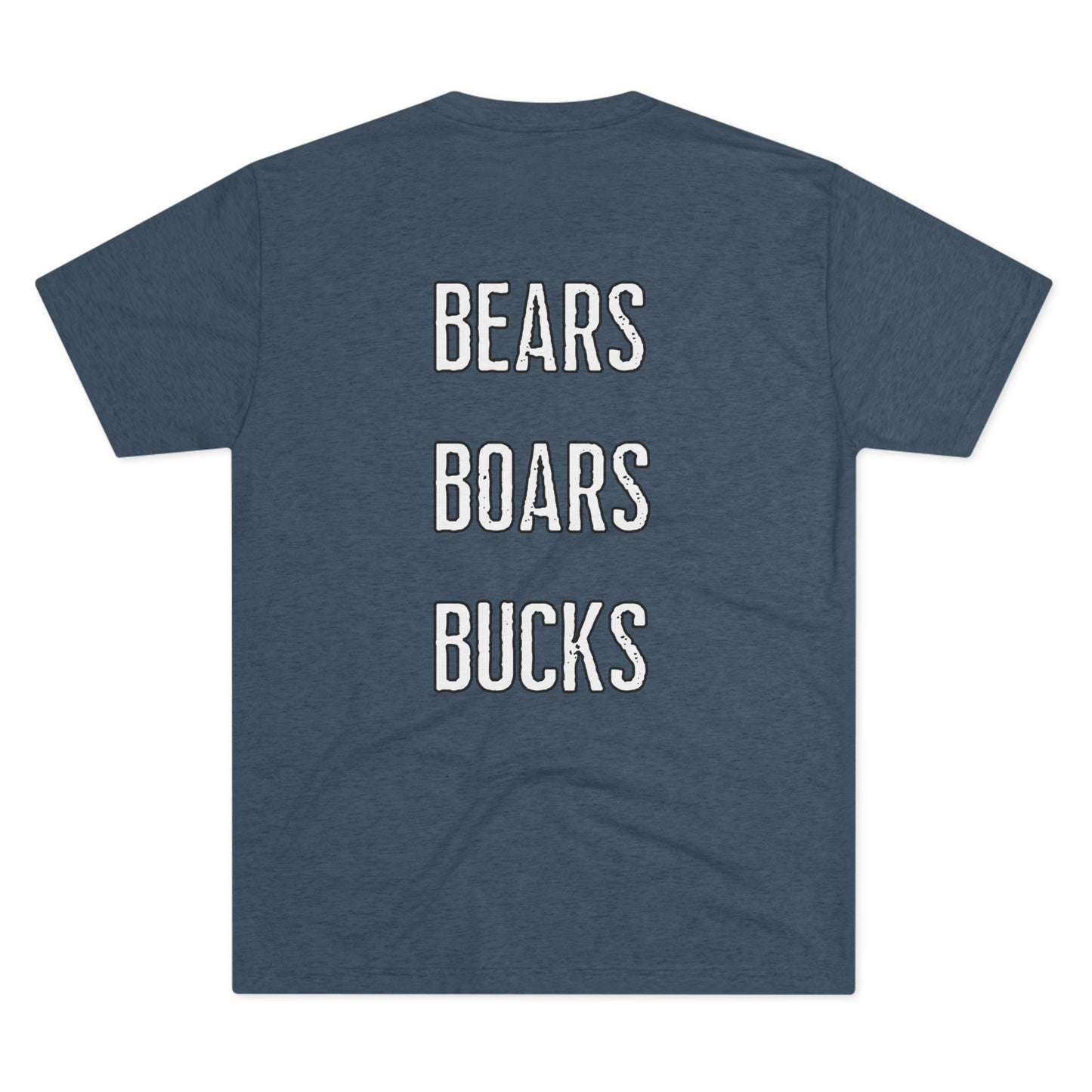 DownYondAR “Bears · Boars · Bucks” Hunting Tee | Arkansas Hog Hunting Shirt | Unisex Tri-Blend Crew Shirt