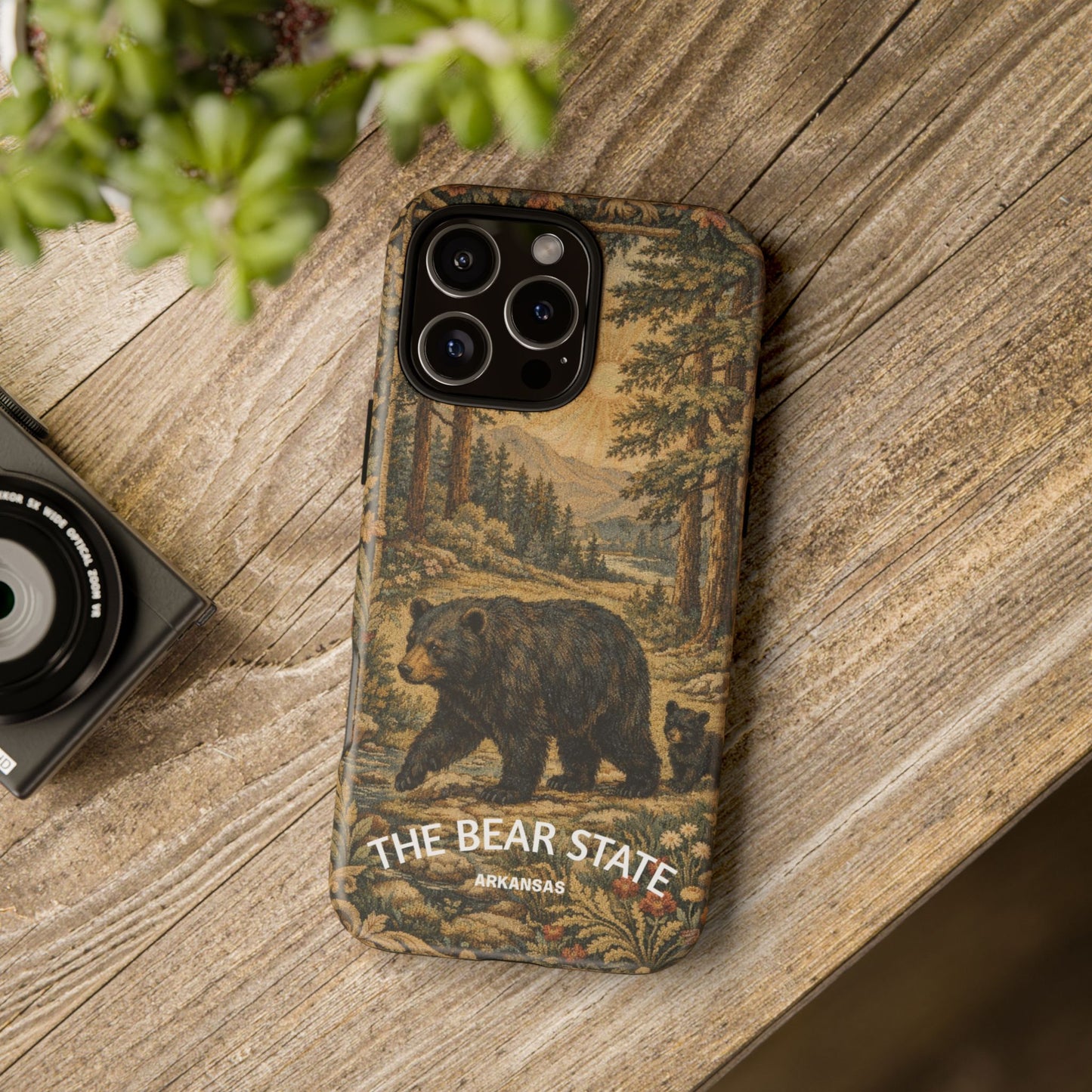 The Bear State Arkansas Vintage Forest Tough Phone Case for iPhone