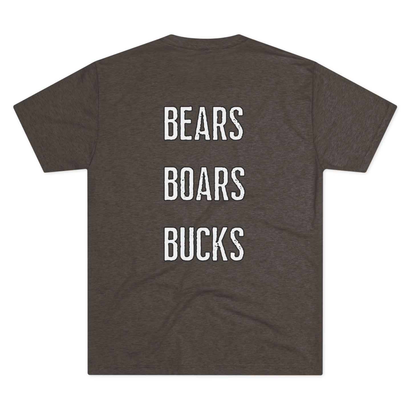 DownYondAR “Bears · Boars · Bucks” Hunting Tee | Arkansas Hog Hunting Shirt | Unisex Tri-Blend Crew Shirt