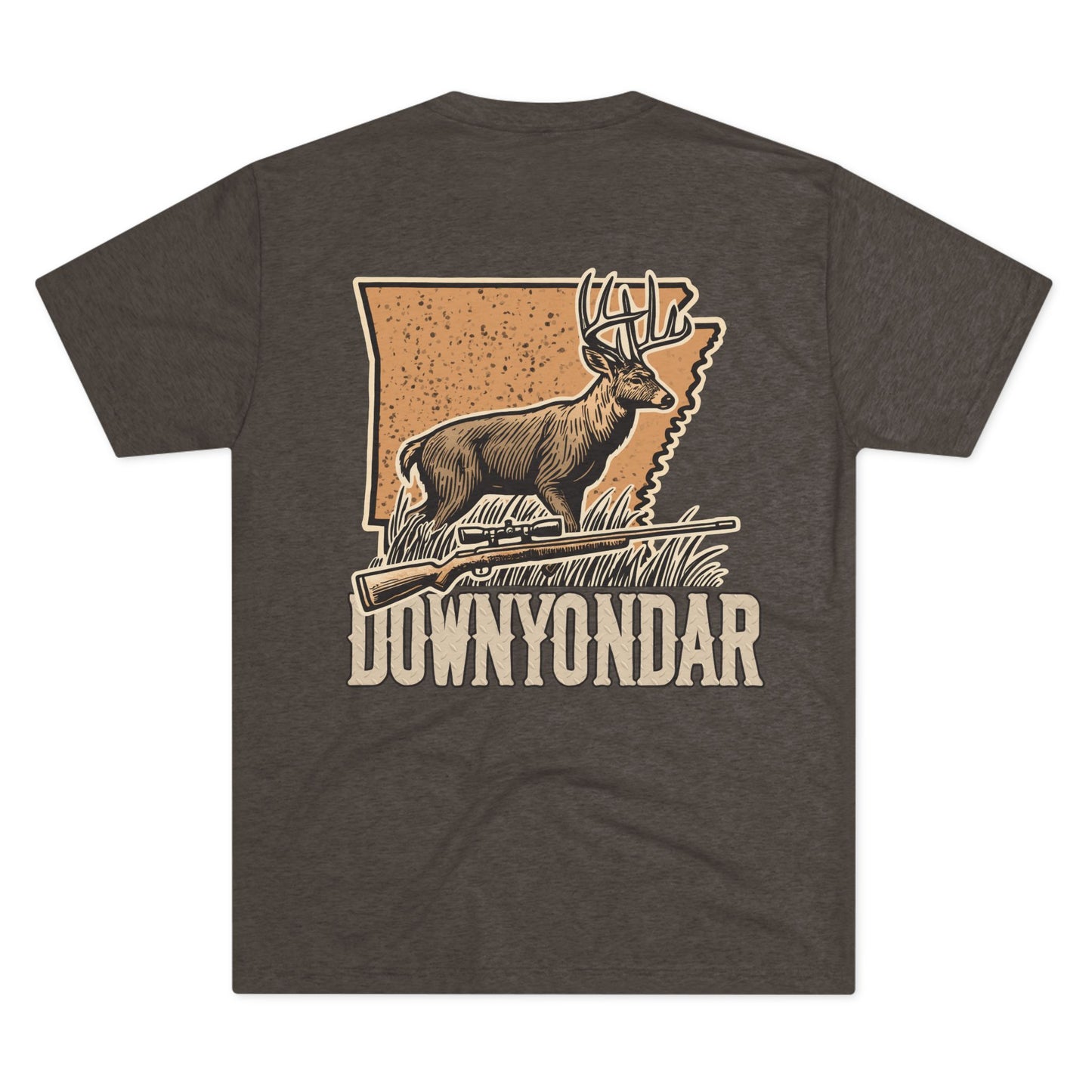 DownYondAR Whitetail Heritage Tee | Arkansas Hog Hunting Shirt | Unisex Tri-Blend Crew Shirt