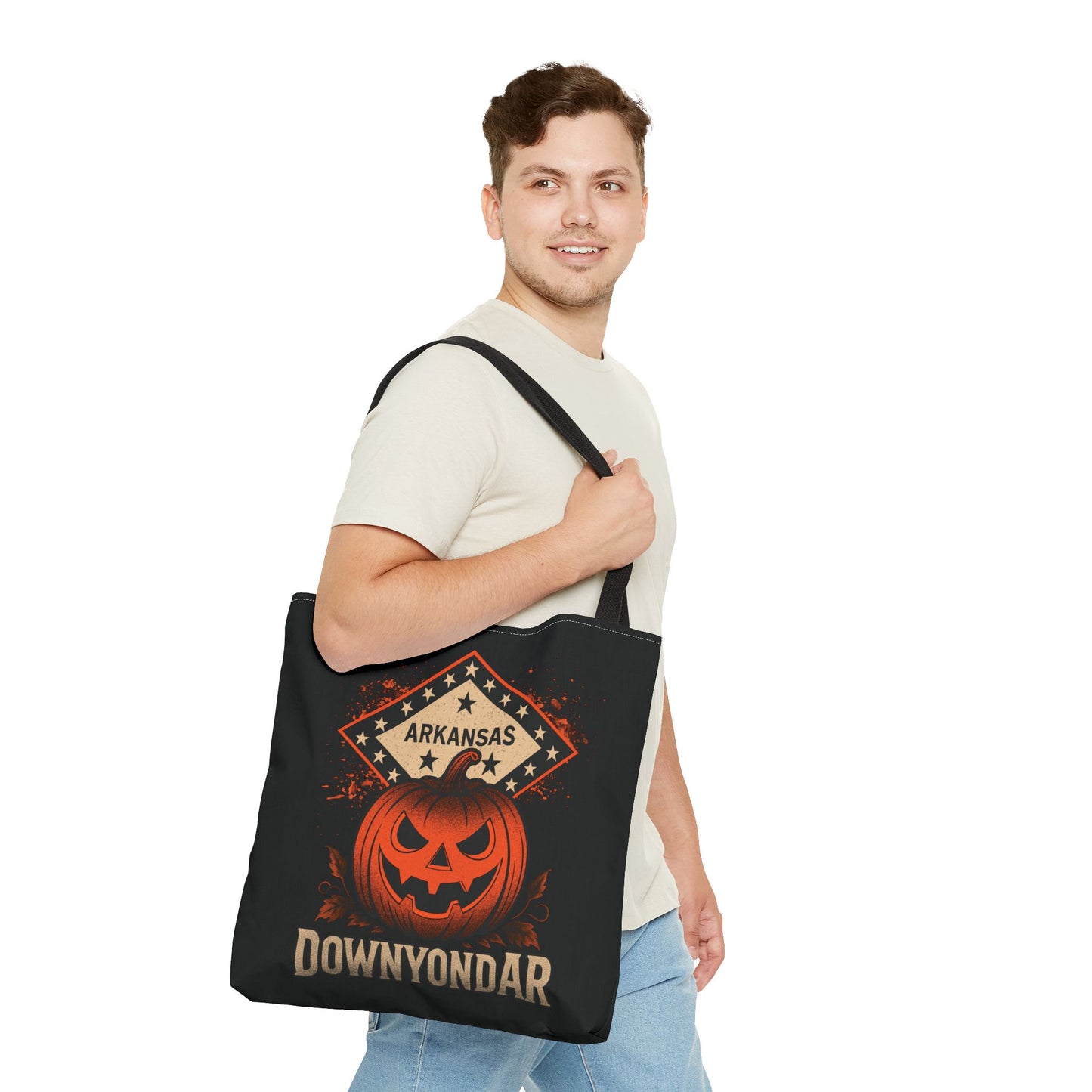 DownYondAR Arkansas Pumpkin Tote Bag, Halloween Pumpkin Tote Bag, Spooky Tote, Fall Style, Trick or Treat Bag, Arkansas Theme, Autumn Festival