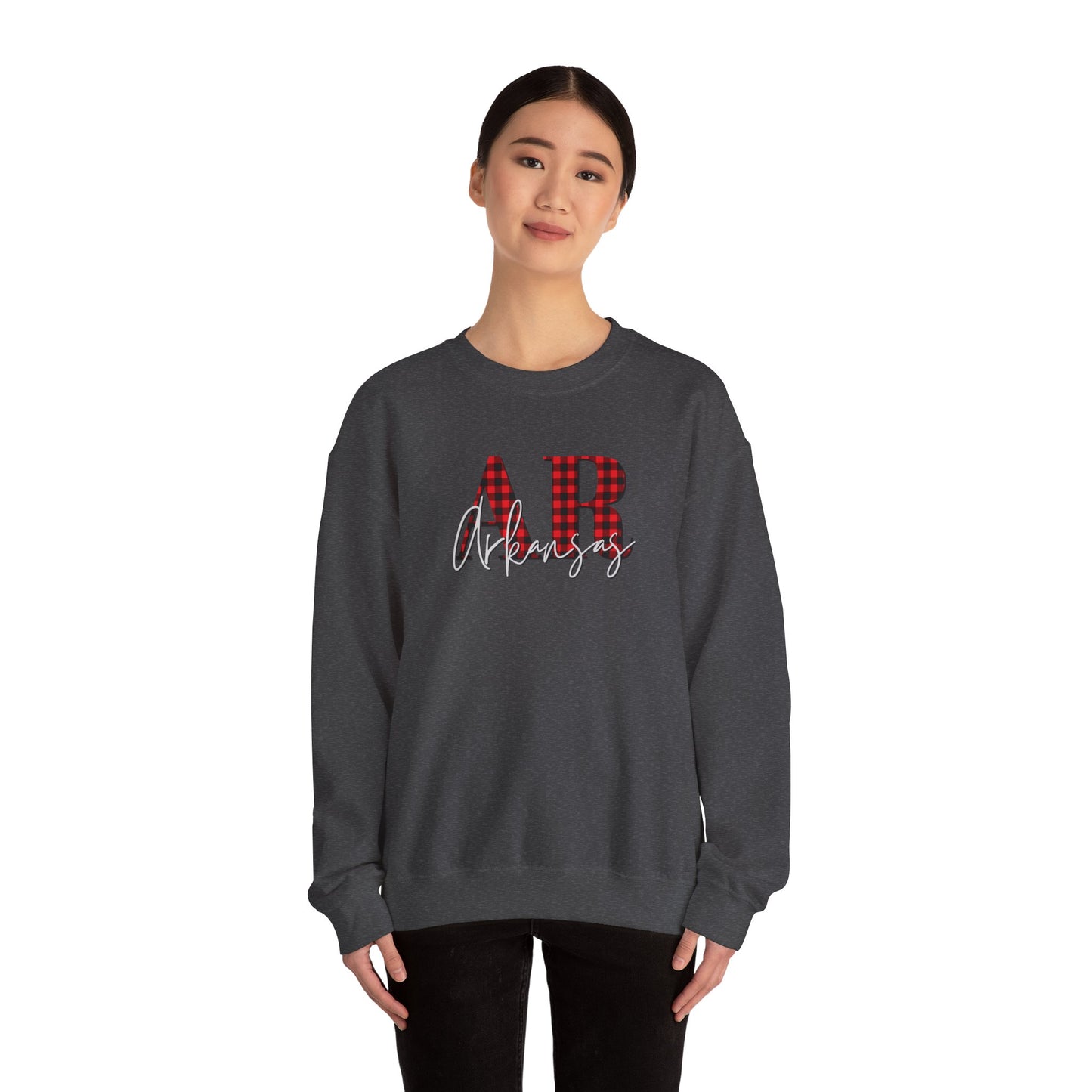 Buffalo Plaid AR Arkansas Crewneck Sweatshirt