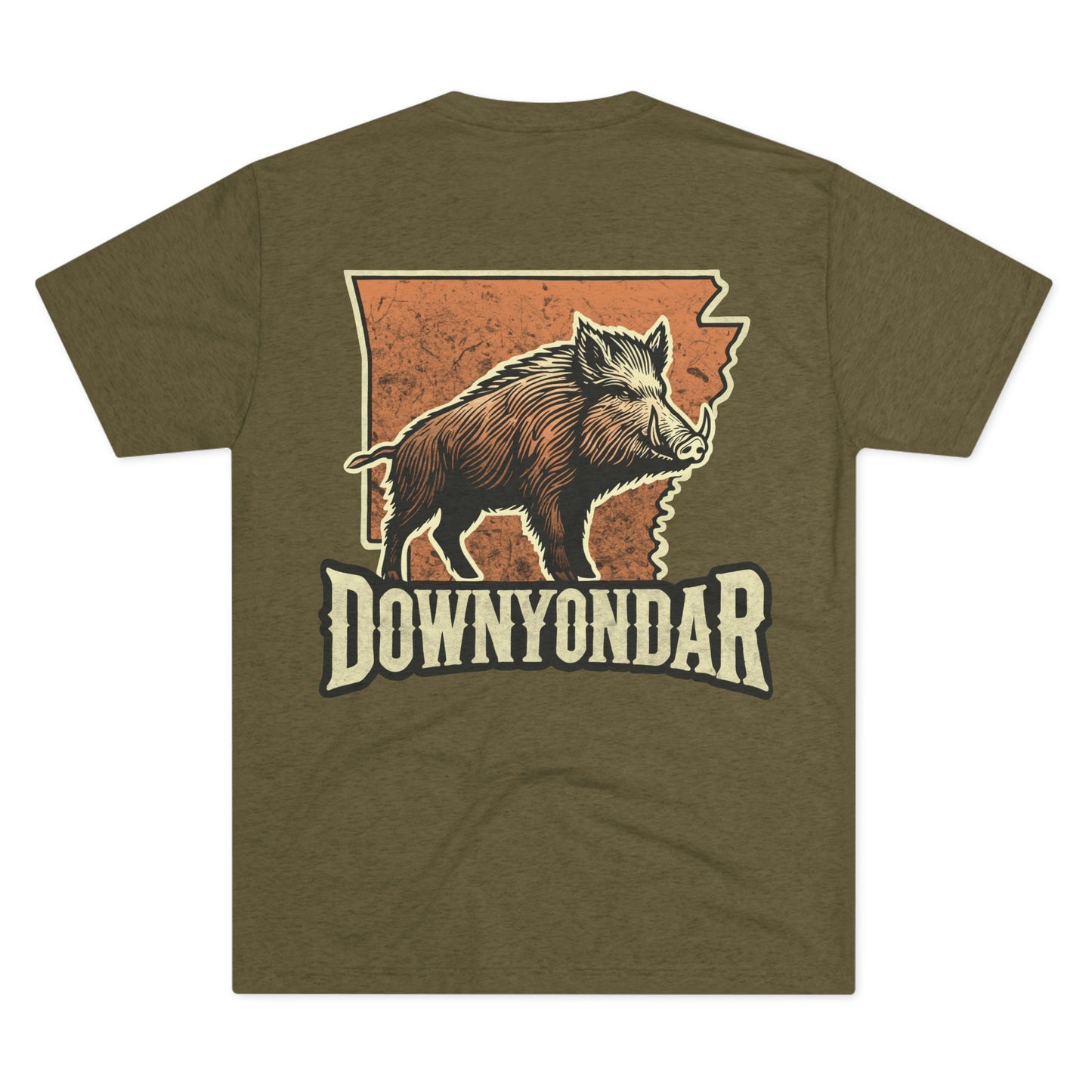 DownYondAR Razorback Tee | Arkansas Hog Hunting Shirt | Unisex Tri-Blend Crew Shirt
