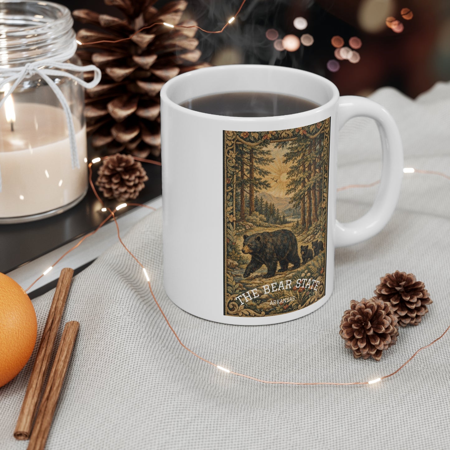 Bear State Mug — Vintage Forest Bear Family 11oz Coffee Cup