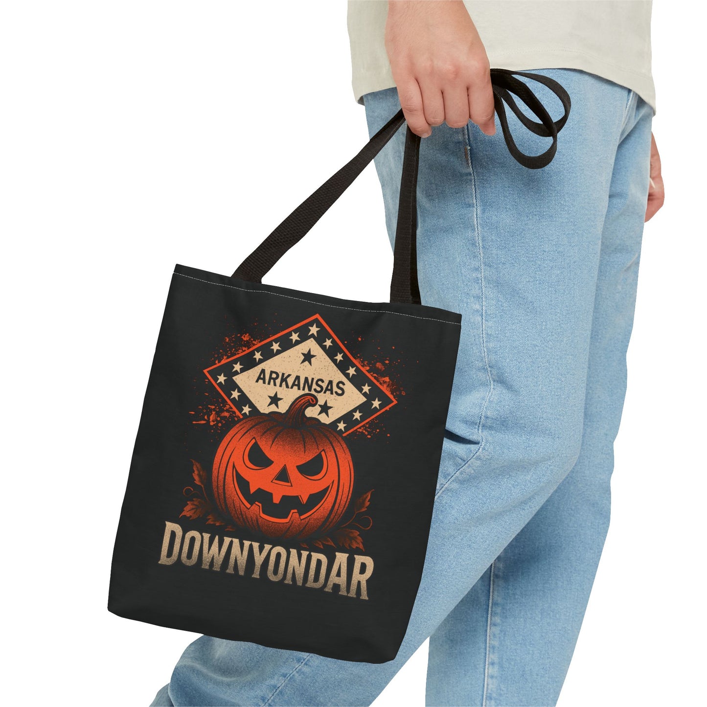 DownYondAR Arkansas Pumpkin Tote Bag, Halloween Pumpkin Tote Bag, Spooky Tote, Fall Style, Trick or Treat Bag, Arkansas Theme, Autumn Festival