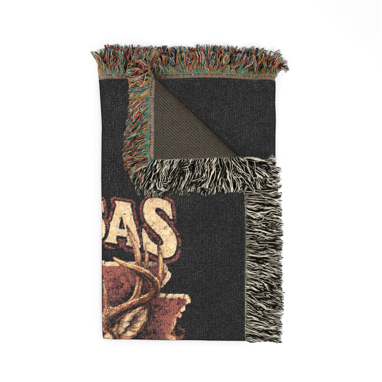 Arkansas State Woven Throw Blanket — Vintage Floral Crest Design