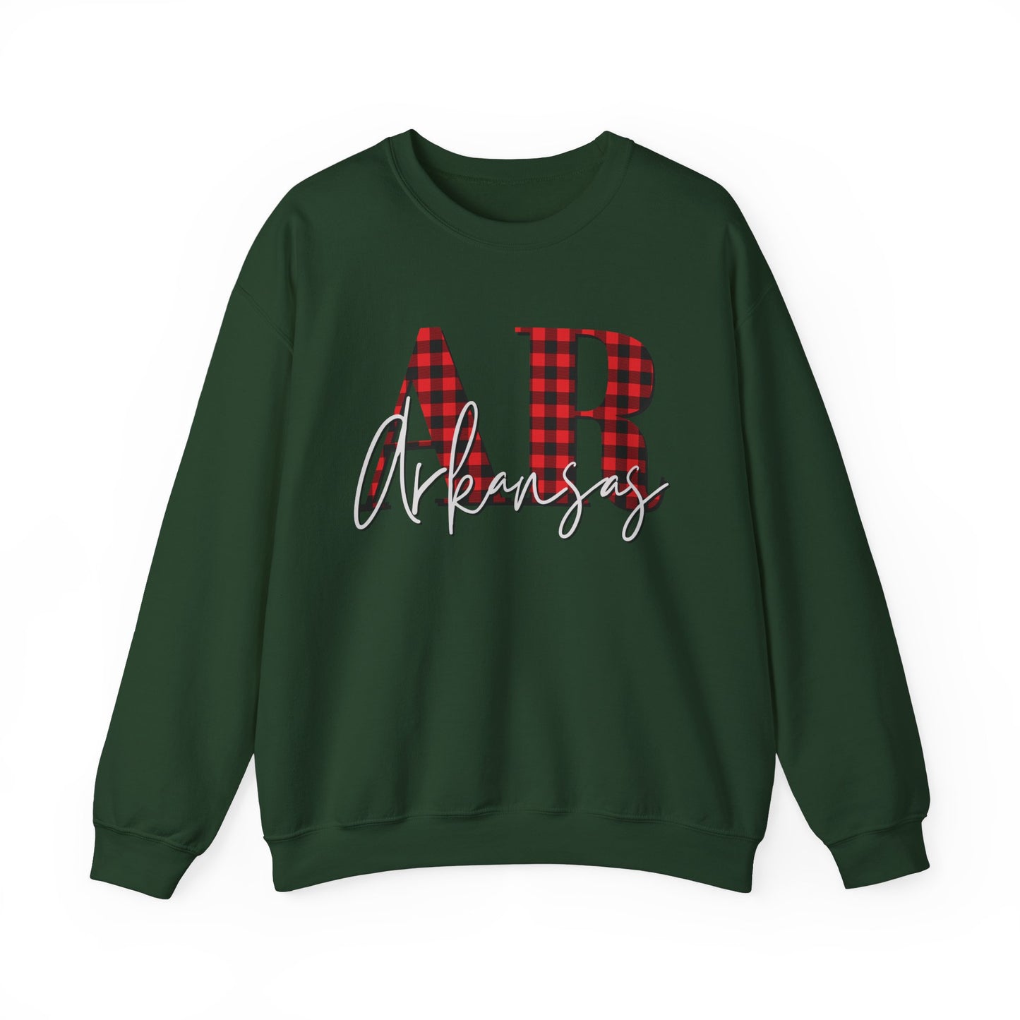 Buffalo Plaid Arkansas ChristmasUnisex Heavy Blend™ Crewneck Sweatshirt