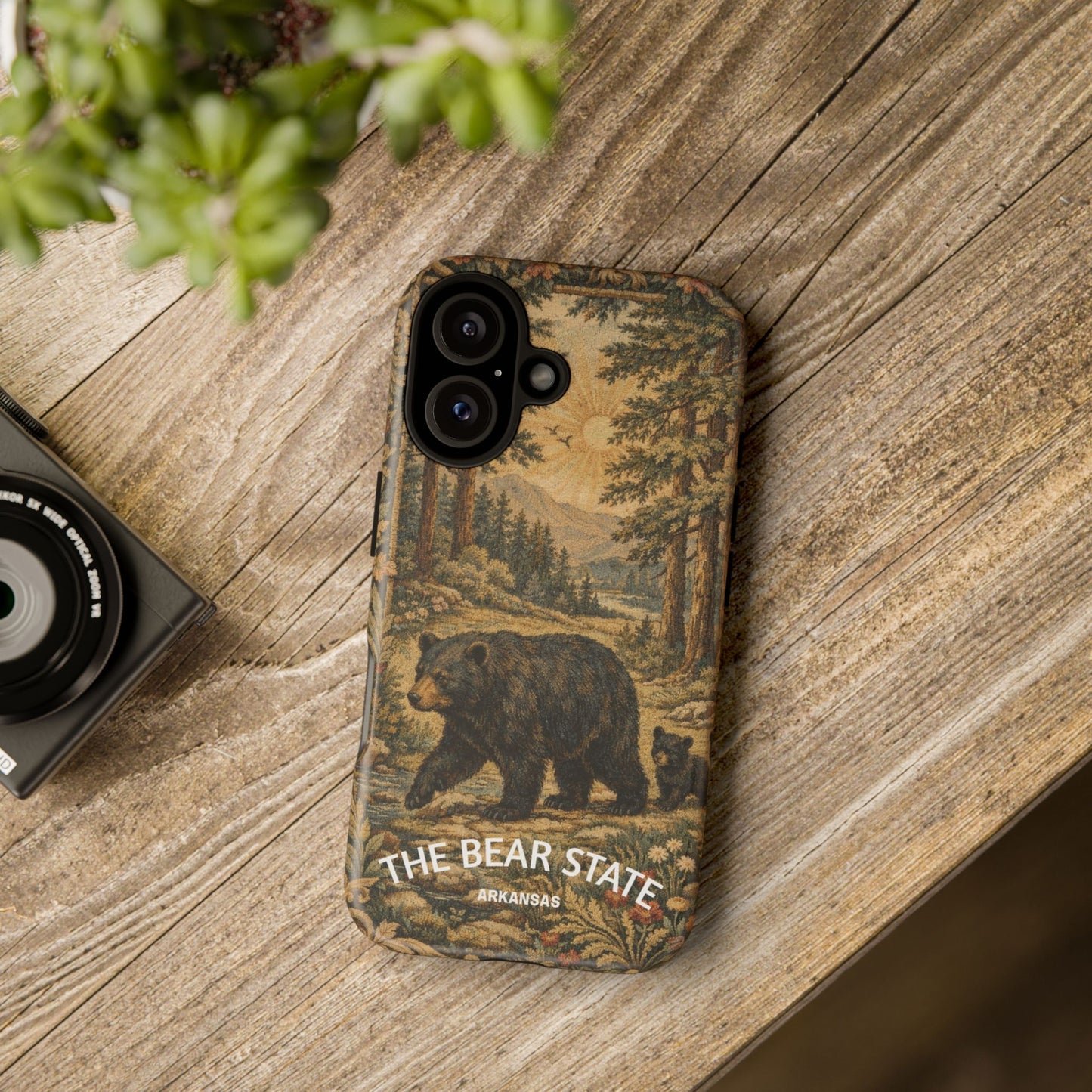 The Bear State Arkansas Vintage Forest Tough Phone Case for iPhone