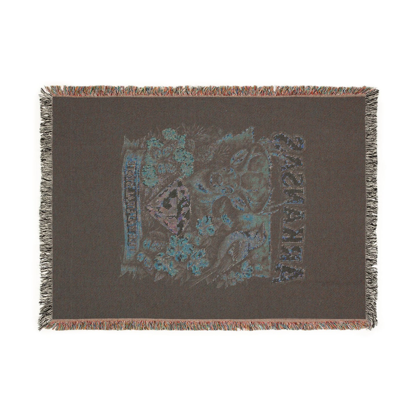 Arkansas State Woven Throw Blanket — Vintage Floral Crest Design