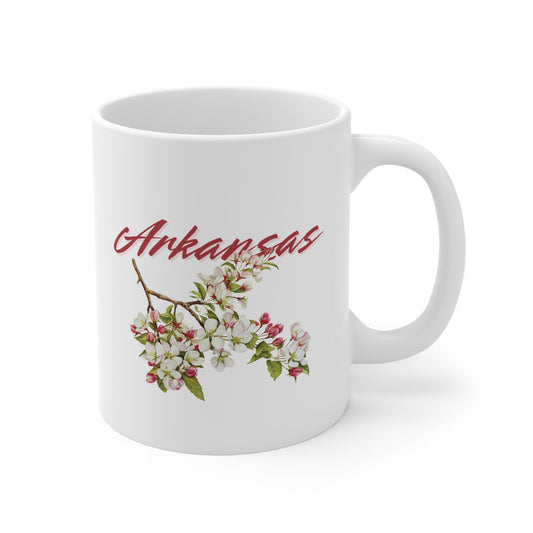 Arkansas Apple Blossom Ceramic Mug 11oz