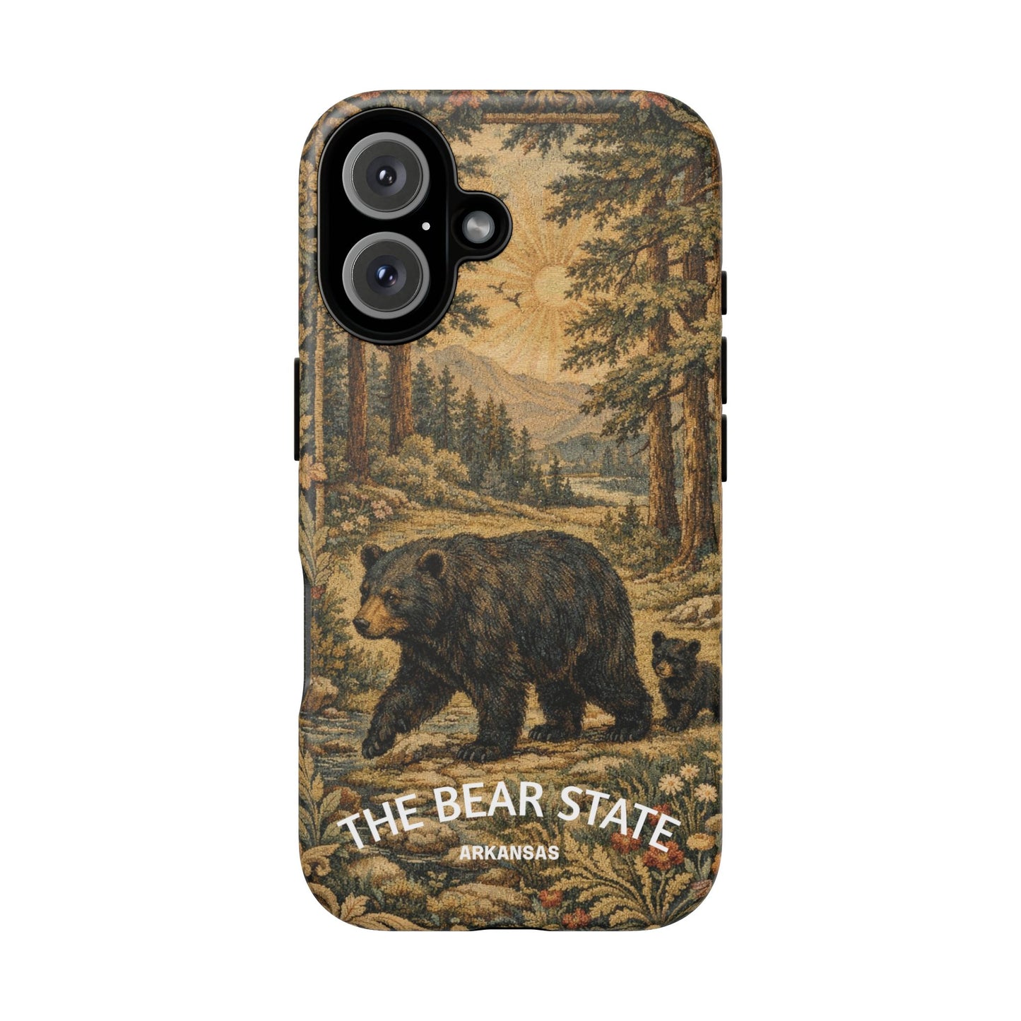 The Bear State Arkansas Vintage Forest Tough Phone Case for iPhone