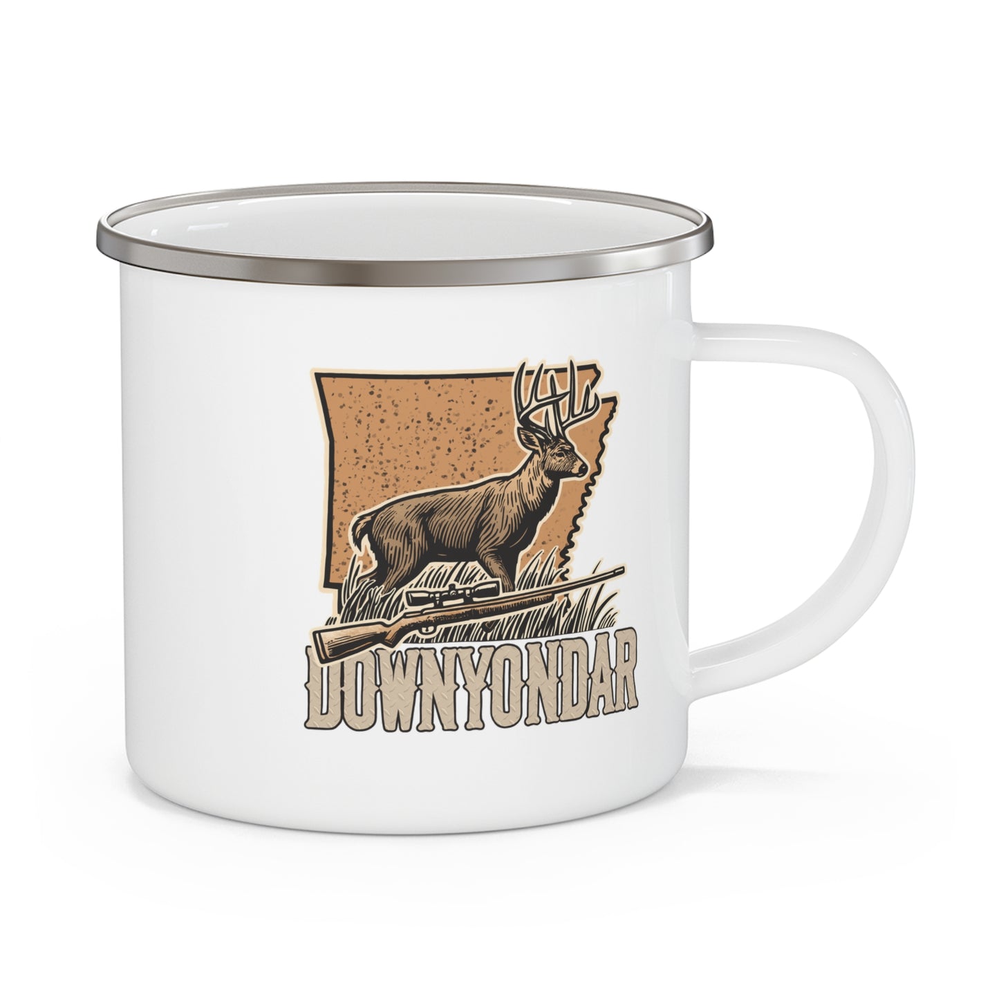 DownYondAR Arkansas Whitetail Deer Enamel Camping Mug