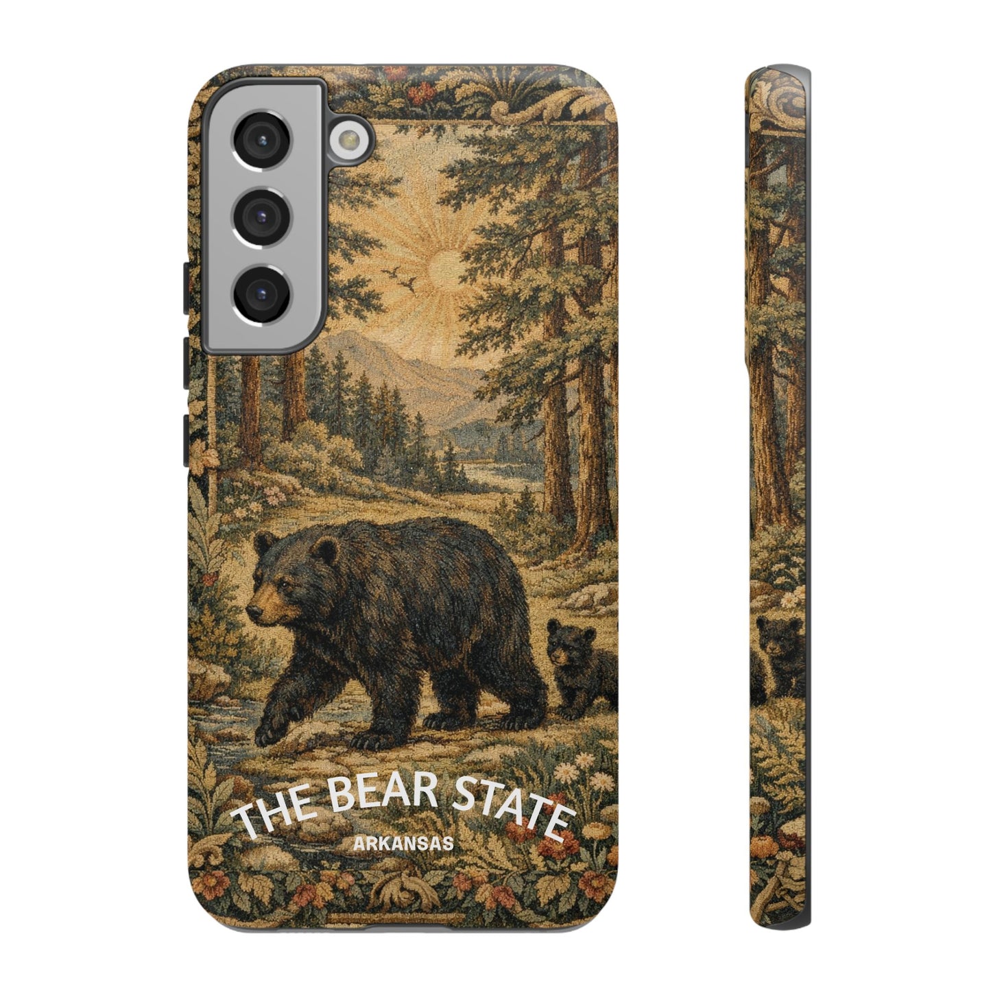 The Bear State Arkansas Vintage Forest Tough Phone Case for Samsung Galaxy Phones
