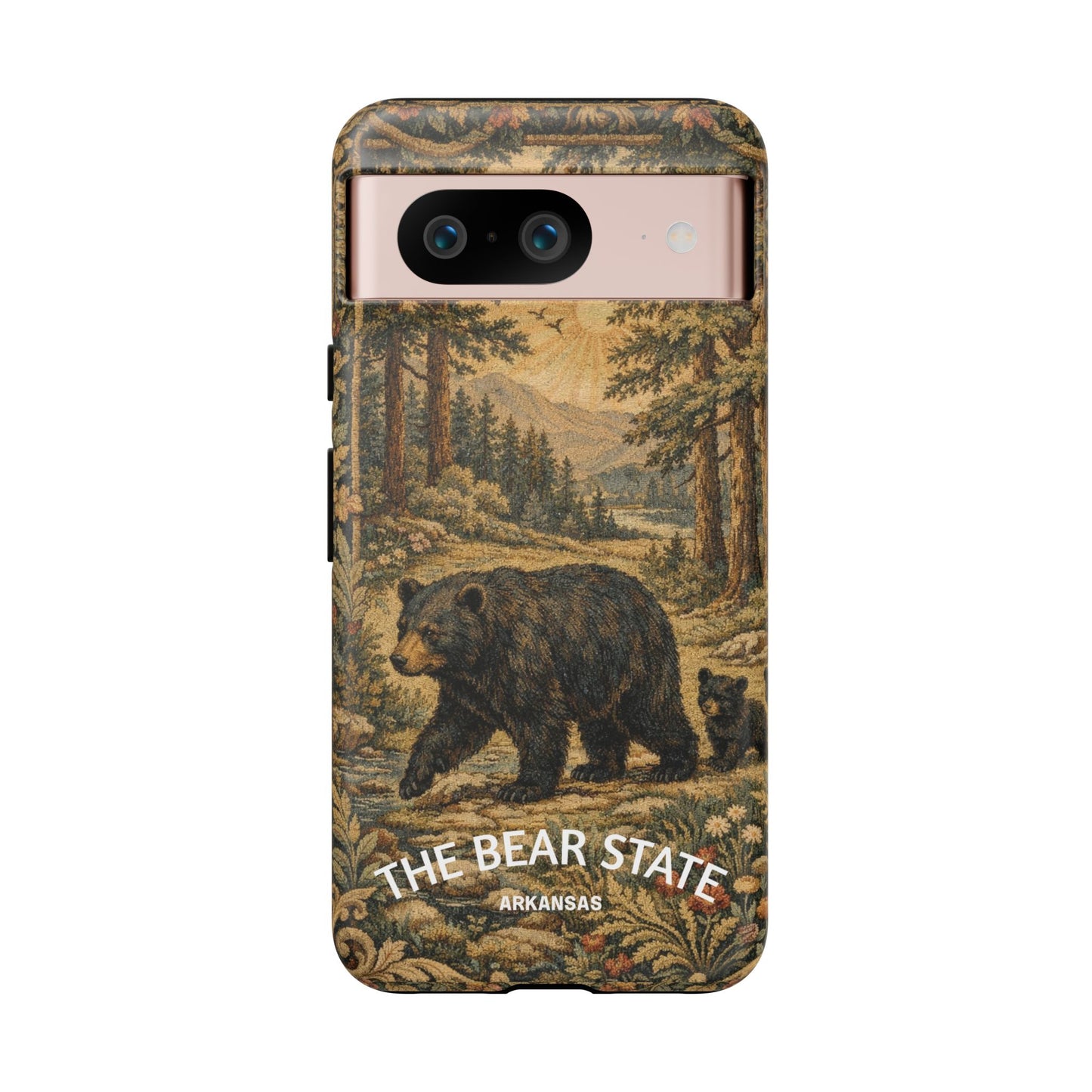 The Bear State Arkansas Vintage Forest Tough Phone Case for Google Pixel Phones