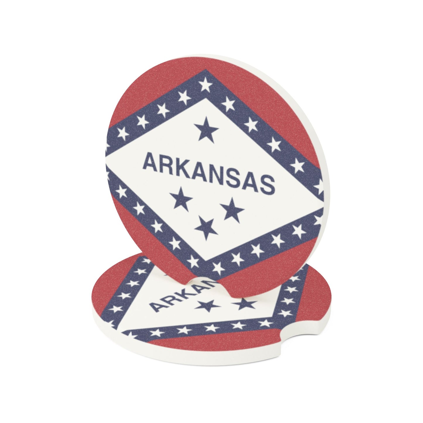 Arkansas State Flag Soapstone Car Coaster