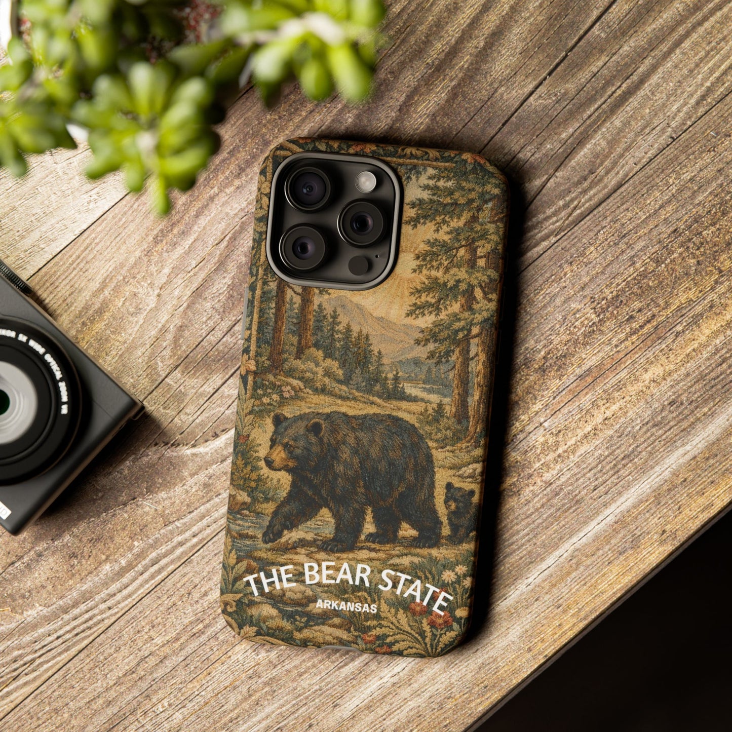 The Bear State Arkansas Vintage Forest Tough Phone Case for iPhone