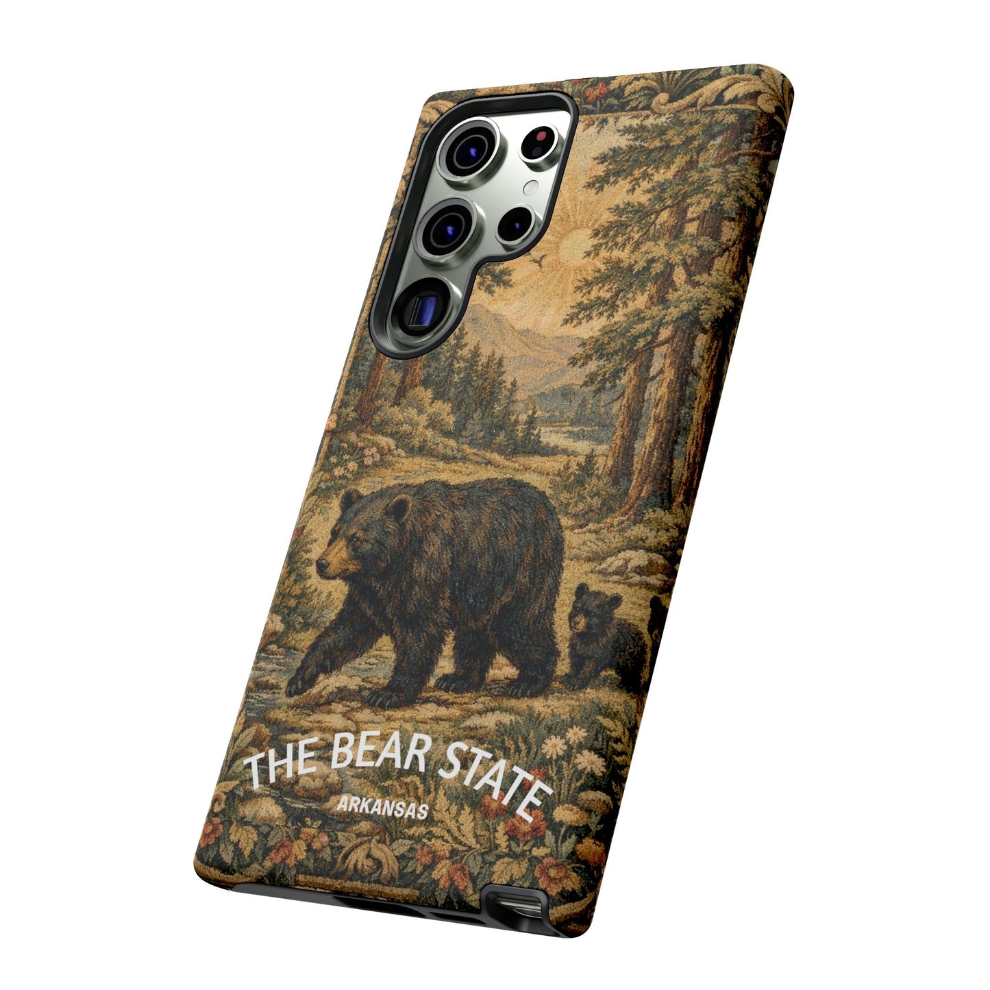 The Bear State Arkansas Vintage Forest Tough Phone Case for Samsung Galaxy Phones