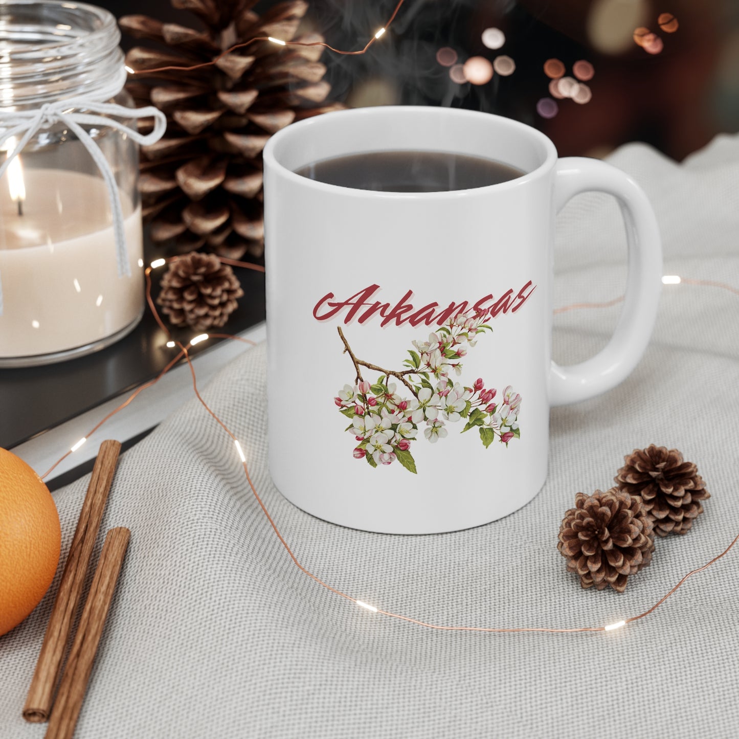 Arkansas Apple Blossom Ceramic Mug 11oz