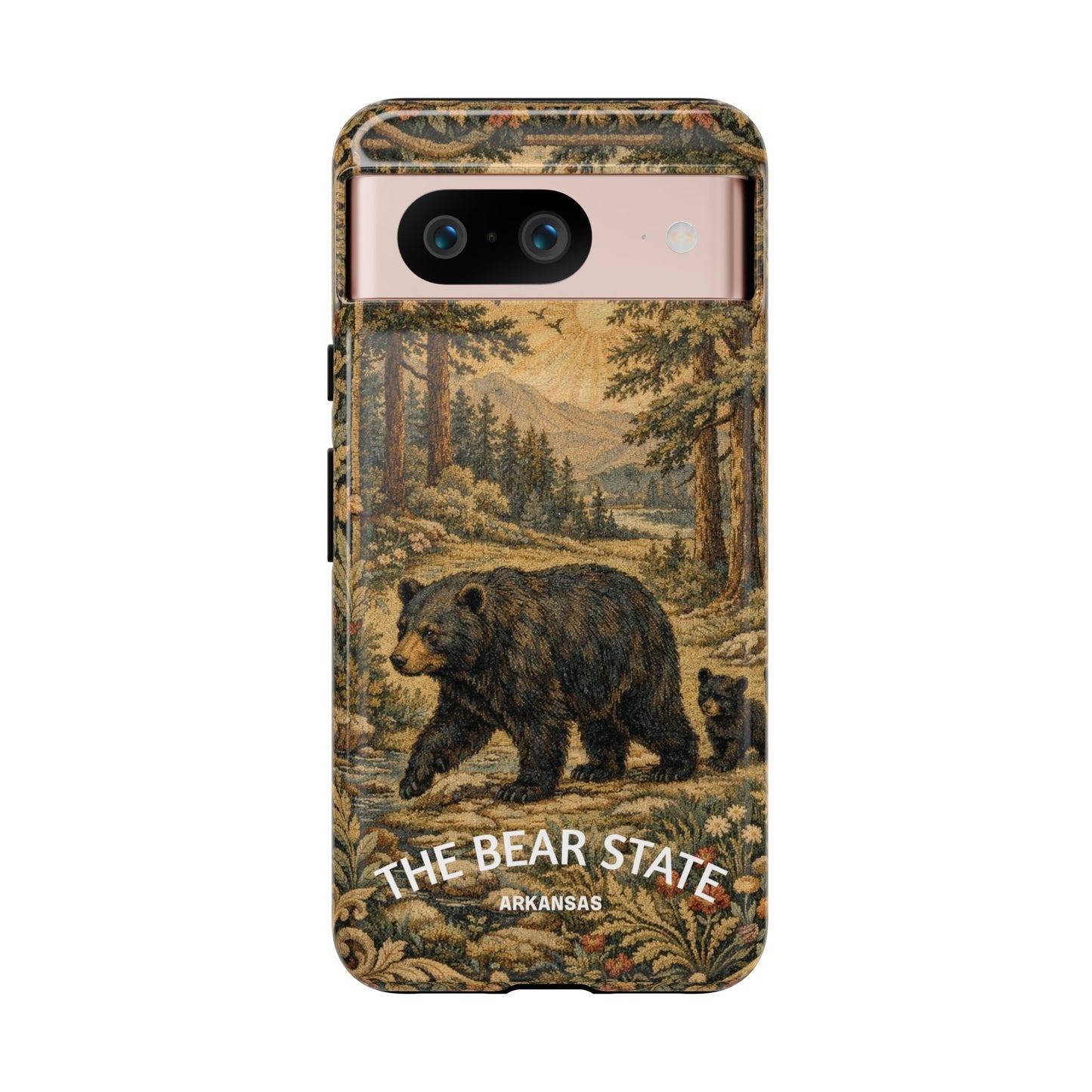 The Bear State Arkansas Vintage Forest Tough Phone Case for Google Pixel Phones