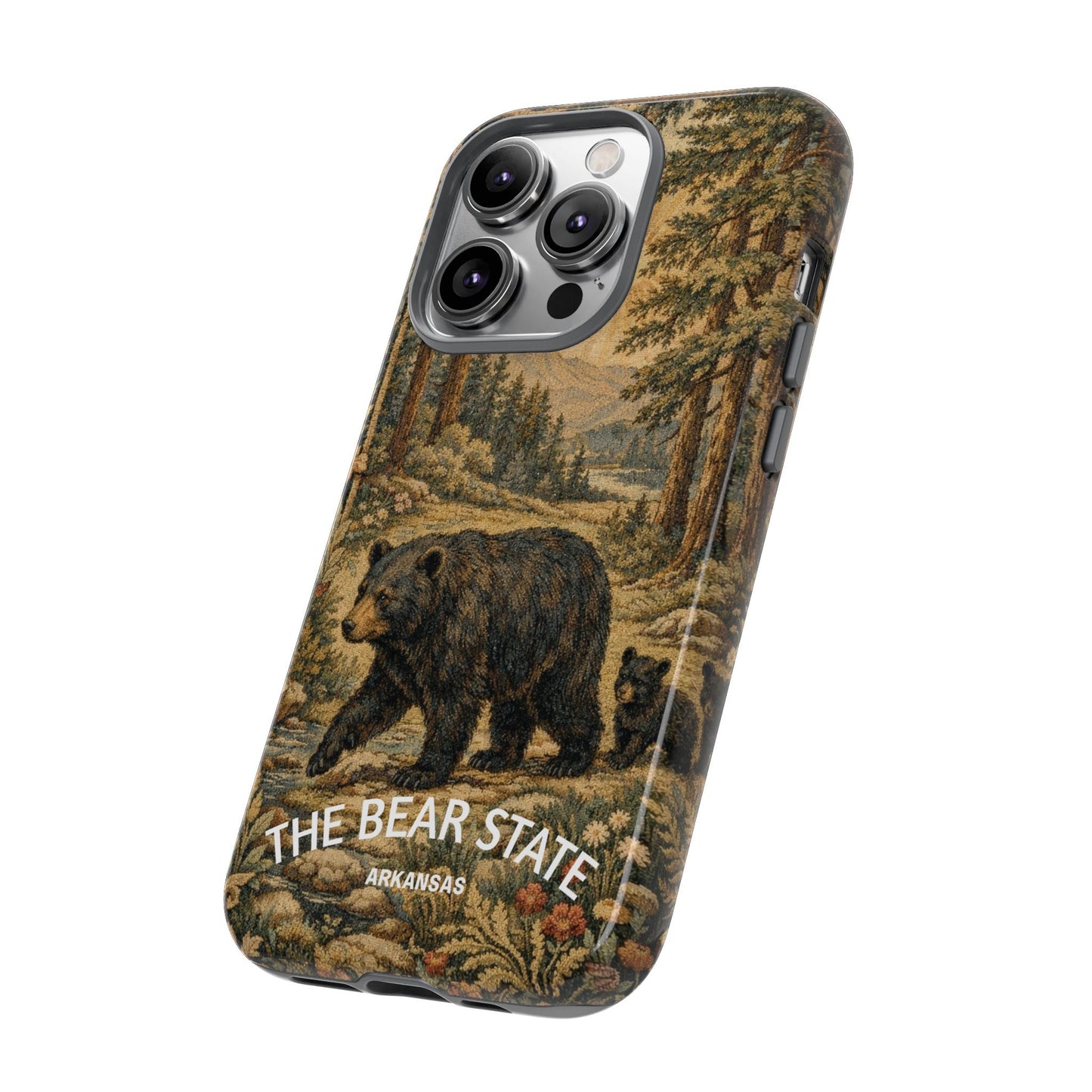 The Bear State Arkansas Vintage Forest Tough Phone Case for iPhone