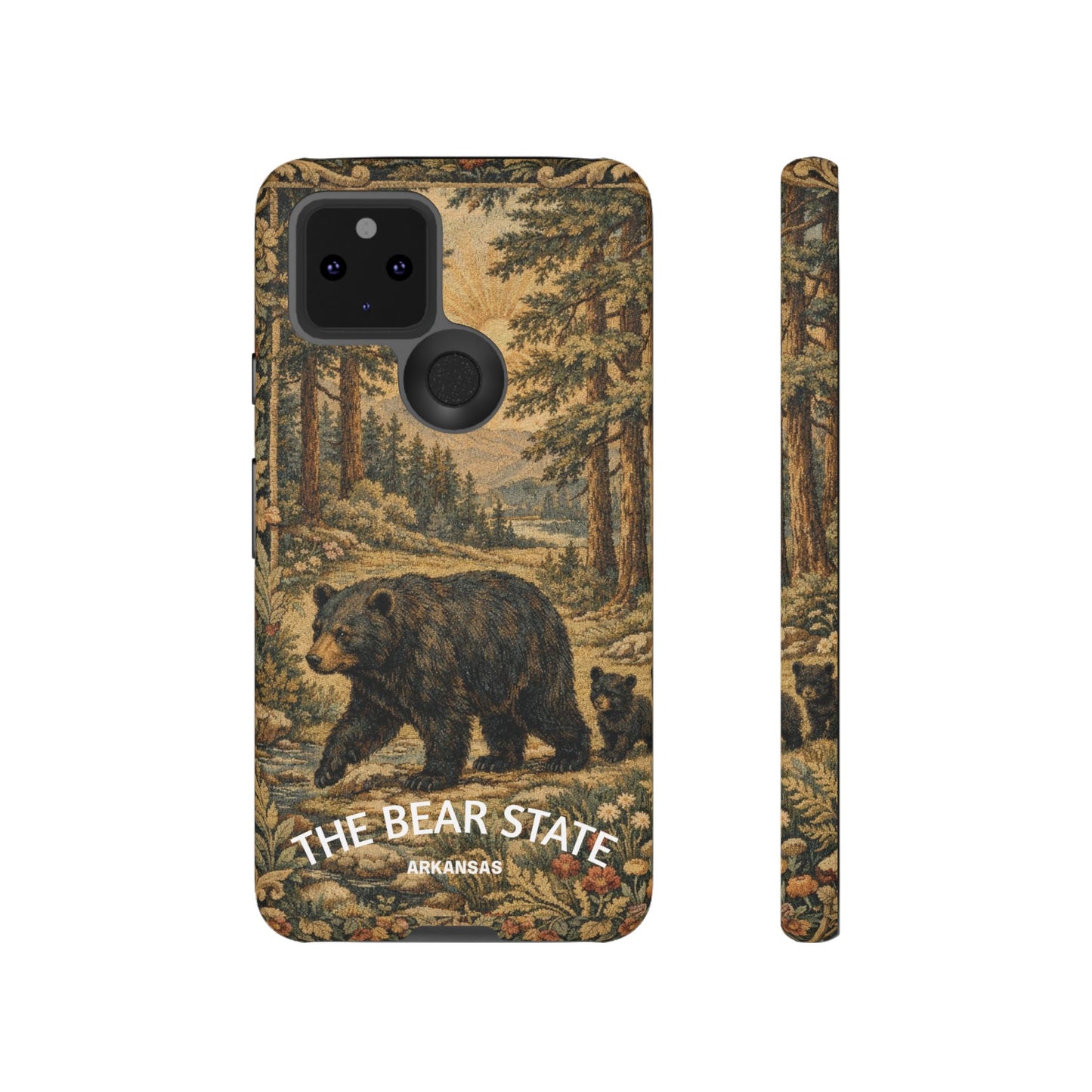 The Bear State Arkansas Vintage Forest Tough Phone Case for Google Pixel Phones