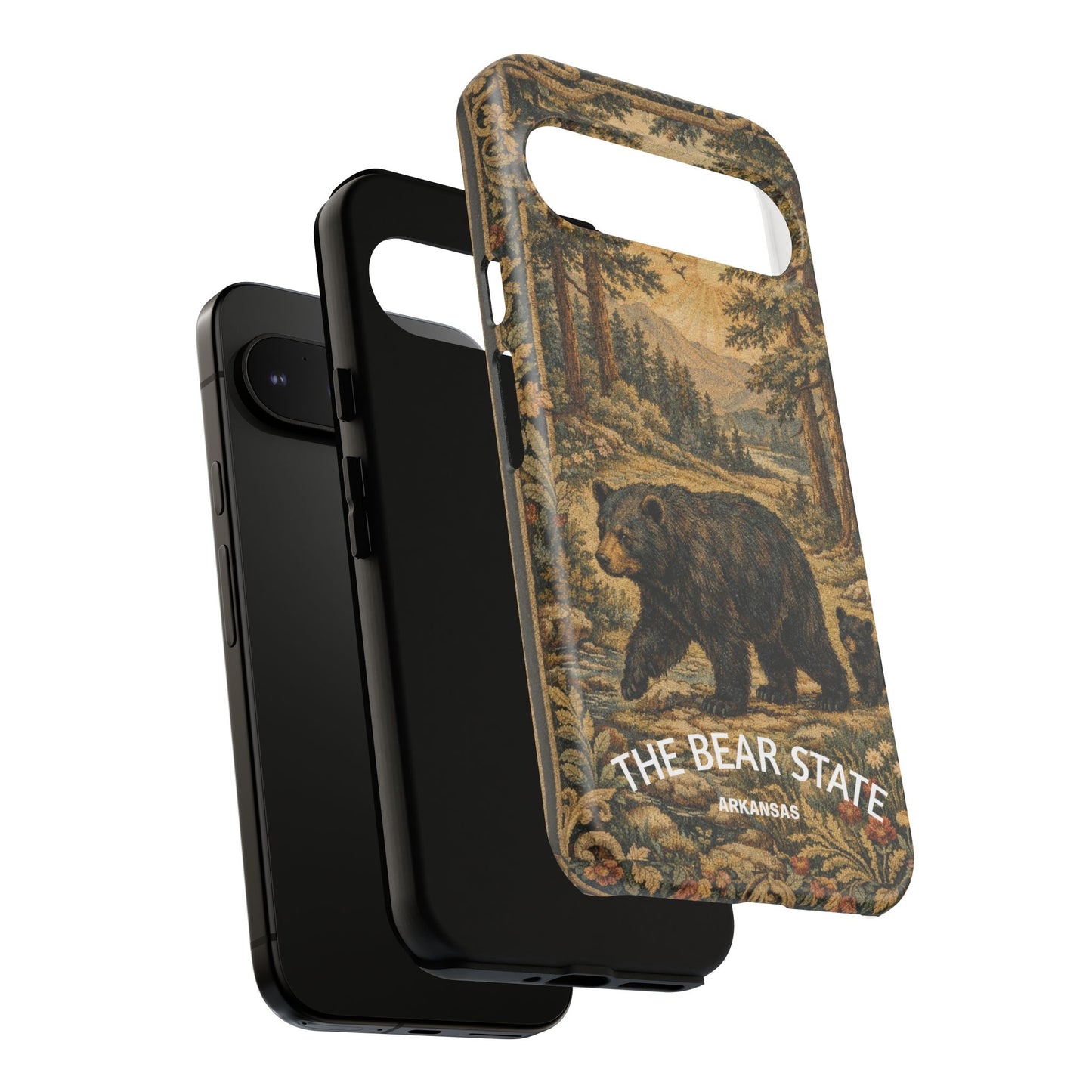 The Bear State Arkansas Vintage Forest Tough Phone Case for Google Pixel Phones