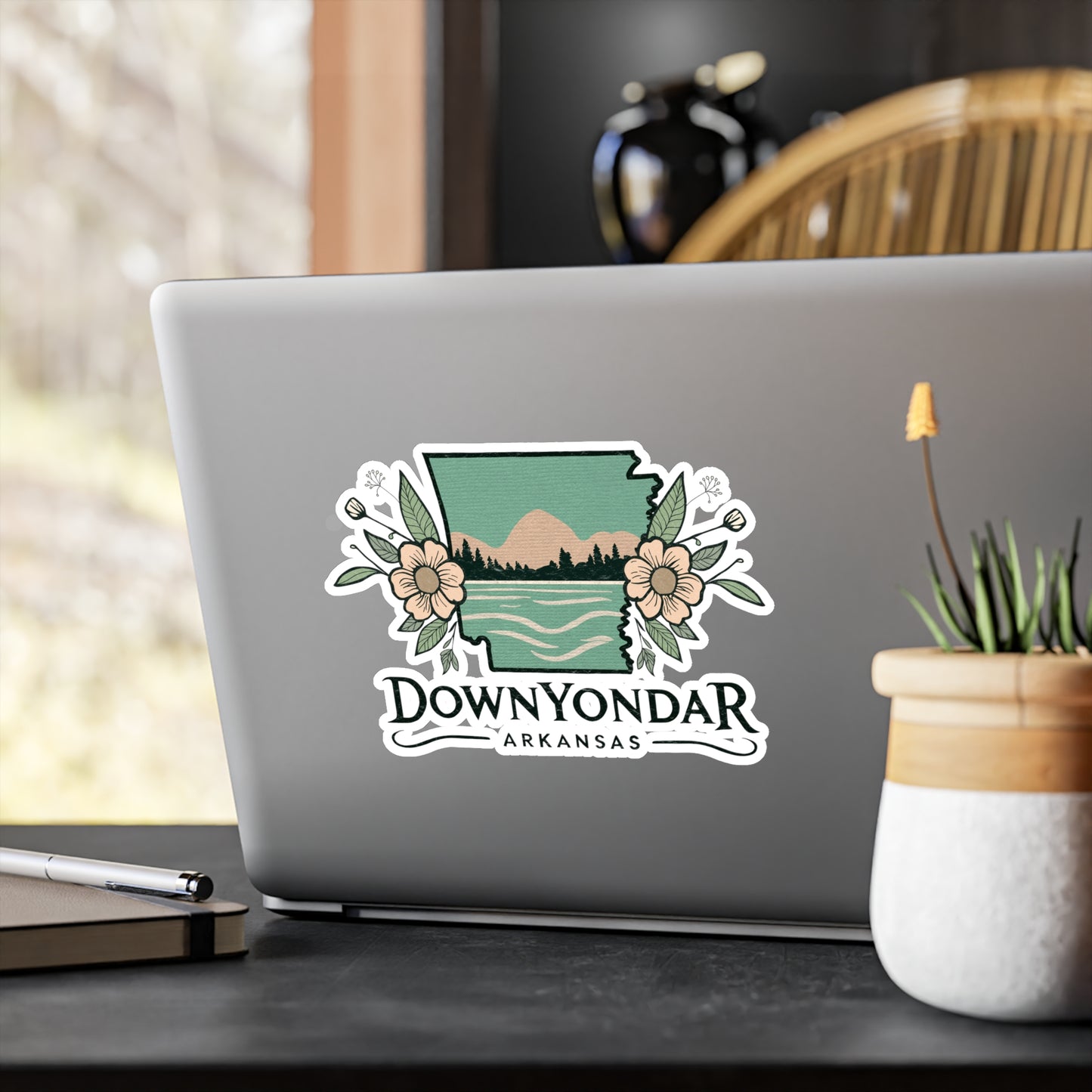 DownYondAR Arkansas Natural State Floral Kiss-Cut Vinyl Decals