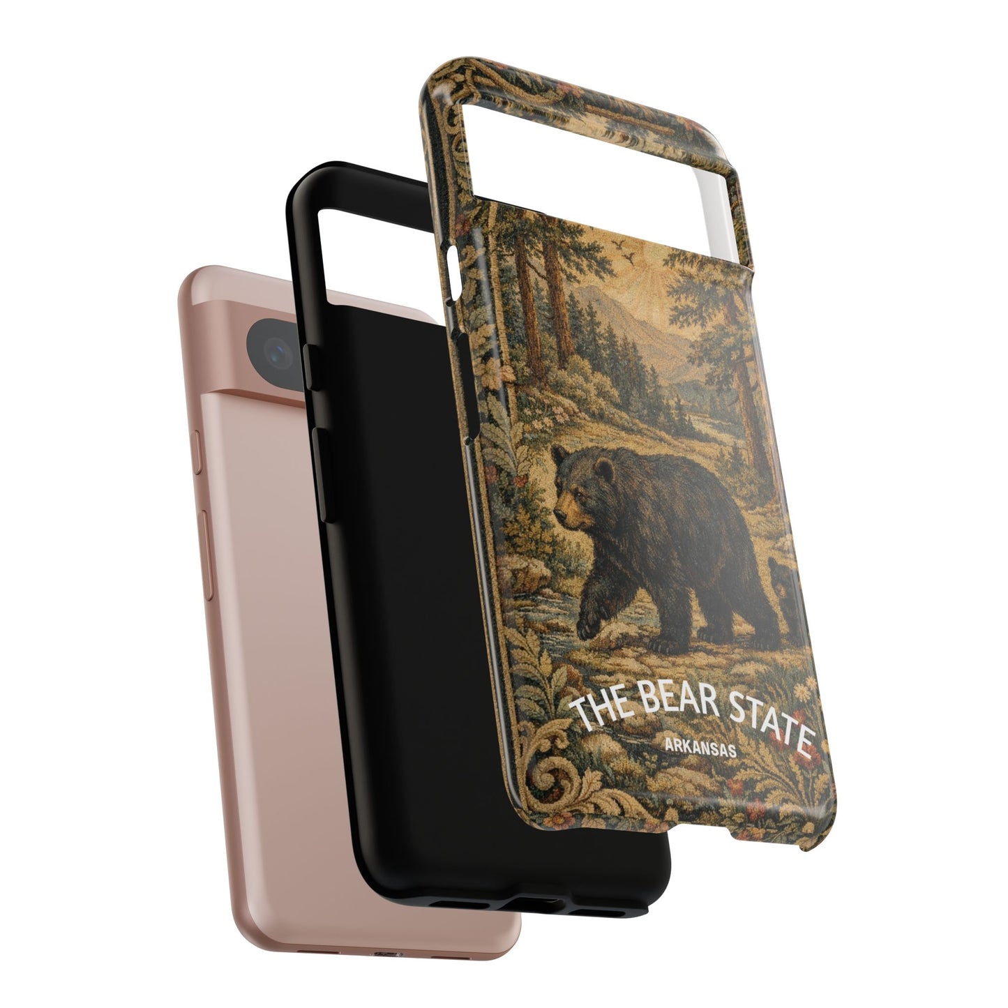 The Bear State Arkansas Vintage Forest Tough Phone Case for Google Pixel Phones