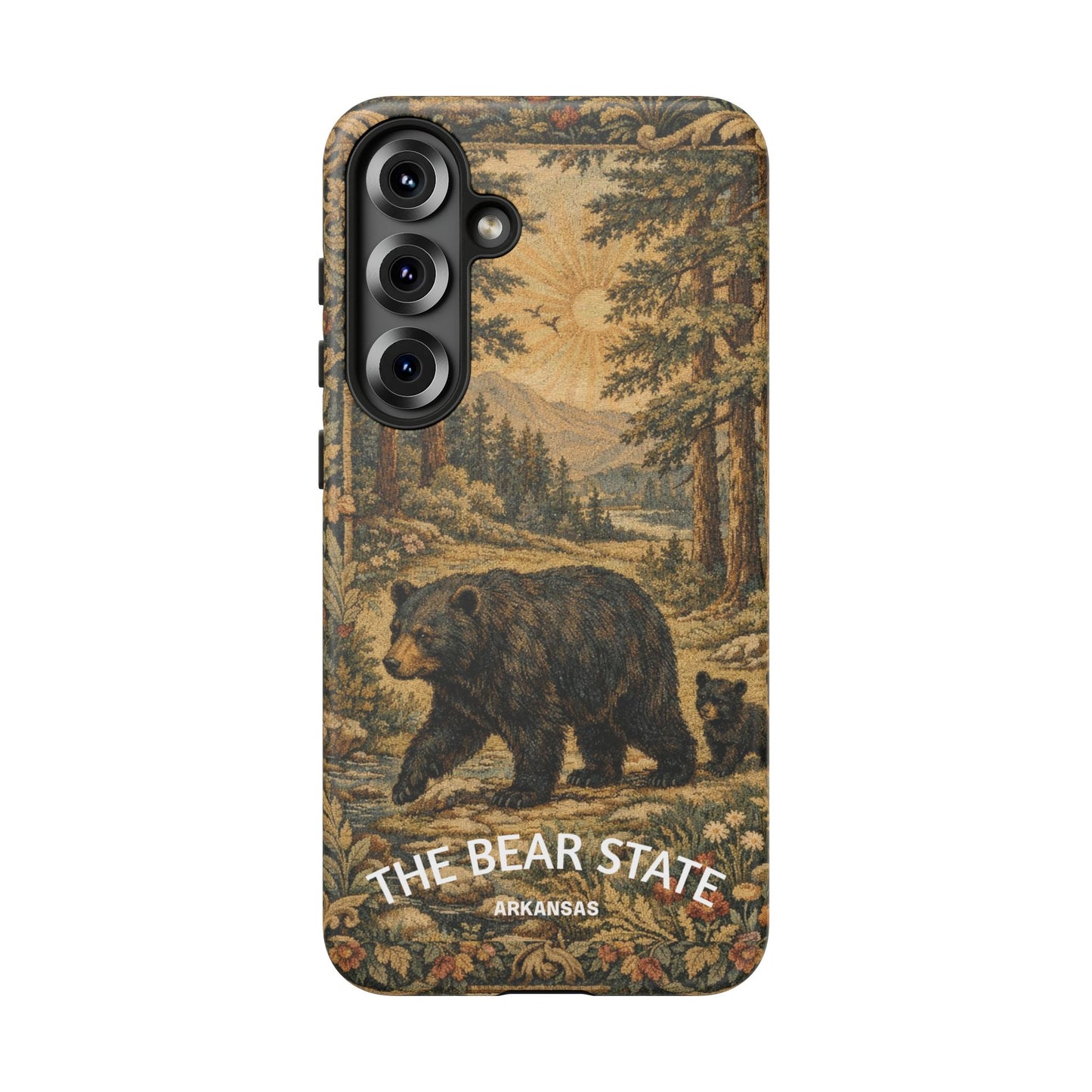 The Bear State Arkansas Vintage Forest Tough Phone Case for Samsung Galaxy Phones