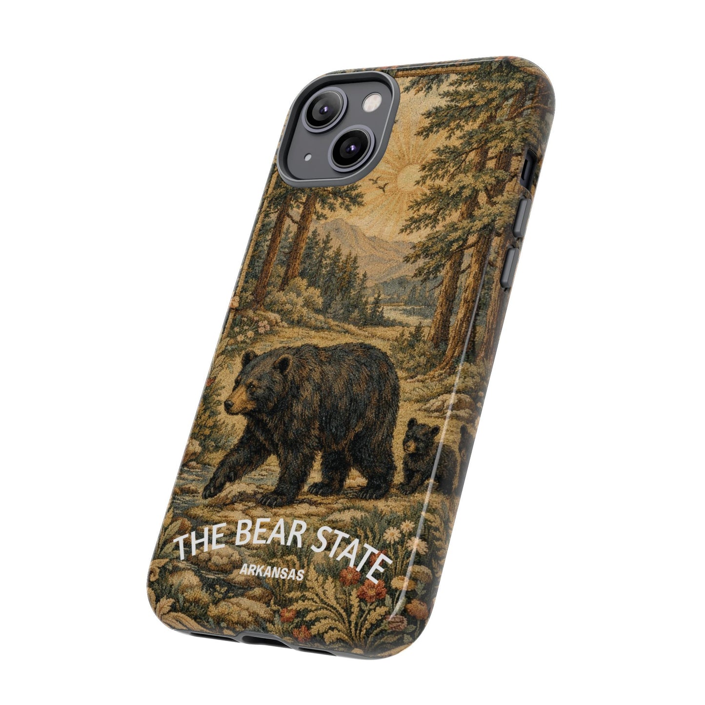 The Bear State Arkansas Vintage Forest Tough Phone Case for iPhone