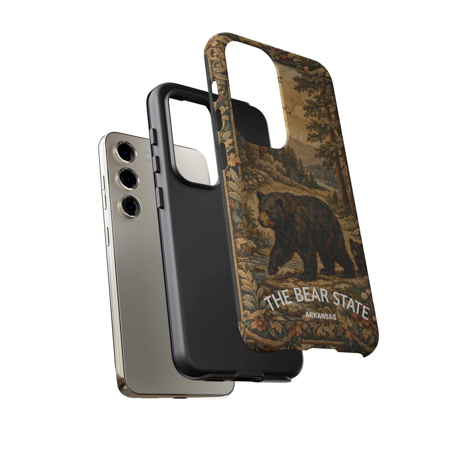 The Bear State Arkansas Vintage Forest Tough Phone Case for Samsung Galaxy Phones
