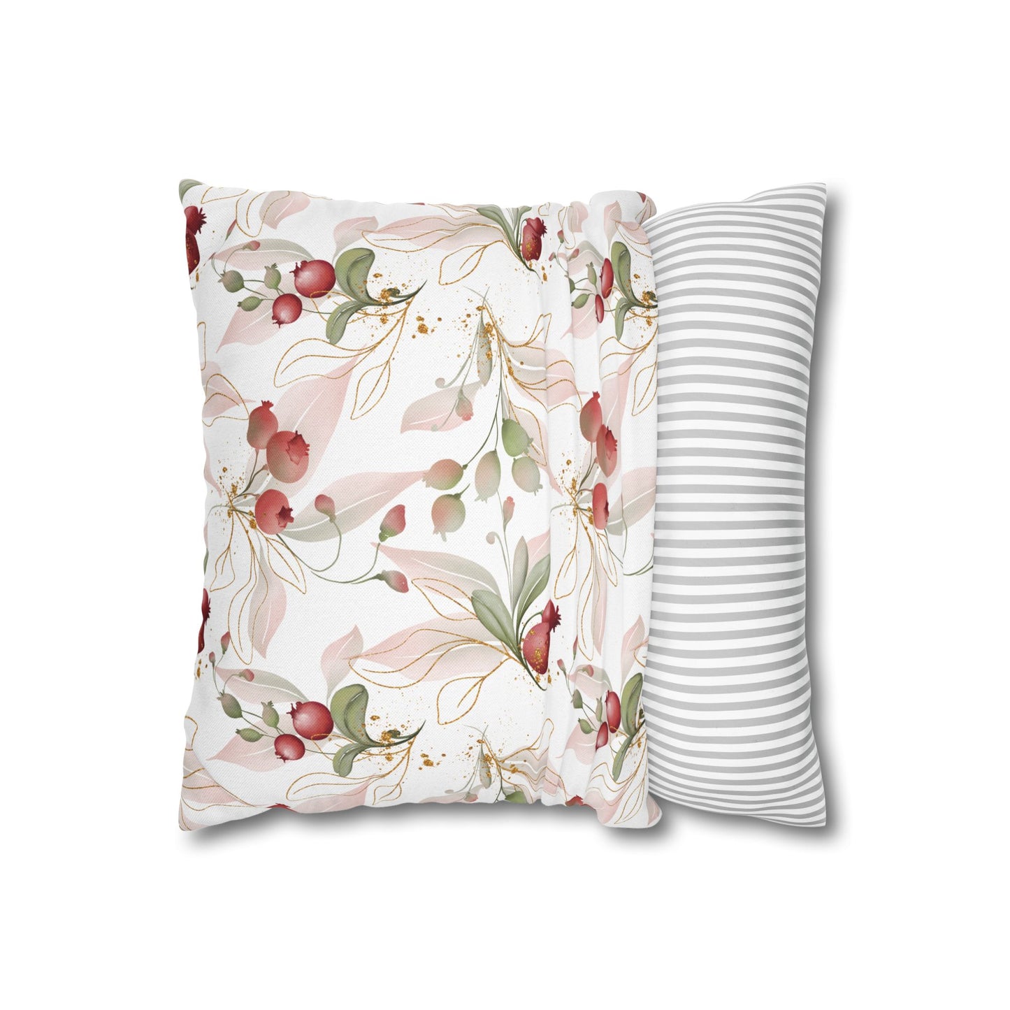 Winter Berry & Evergreens Throw Pillow