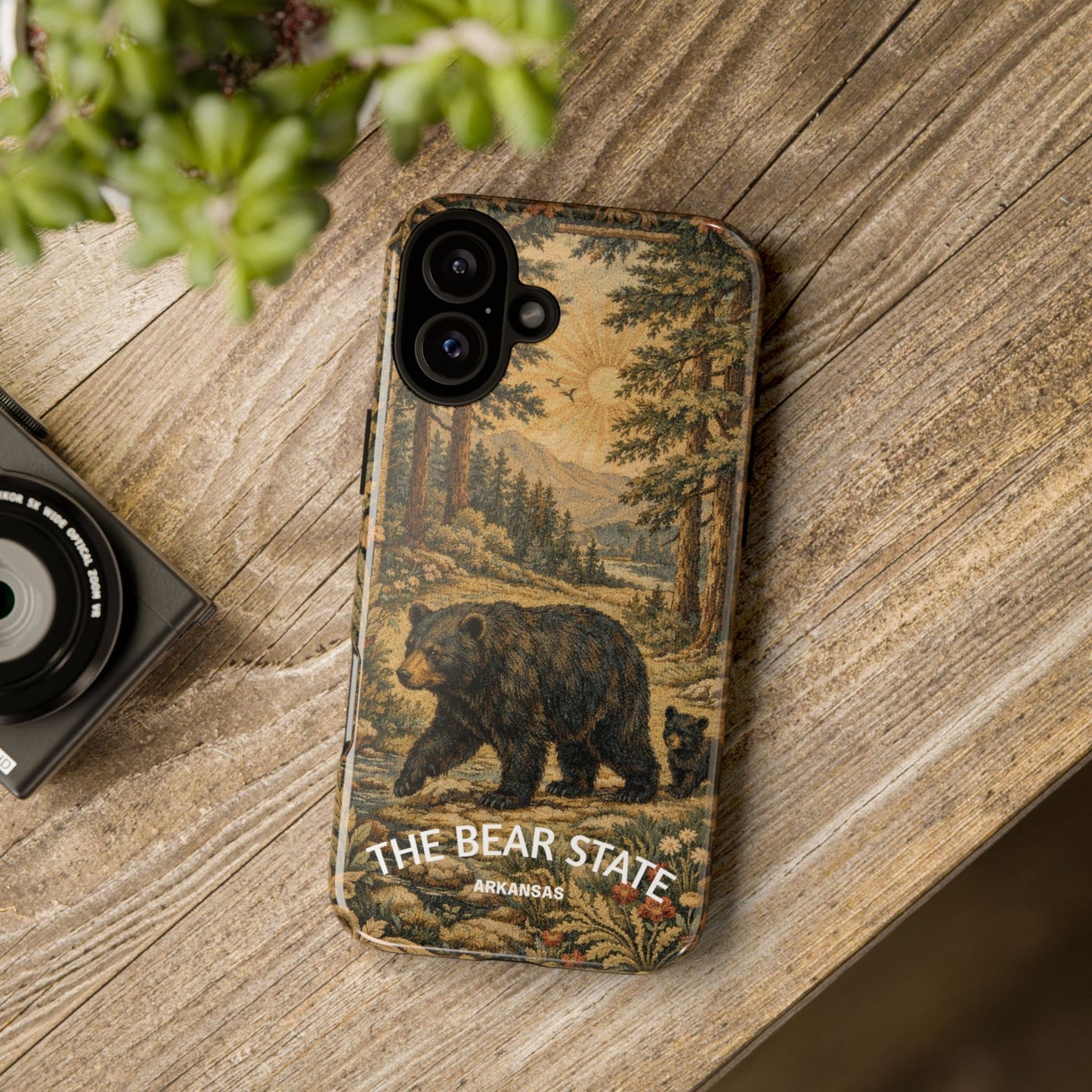 The Bear State Arkansas Vintage Forest Tough Phone Case for iPhone