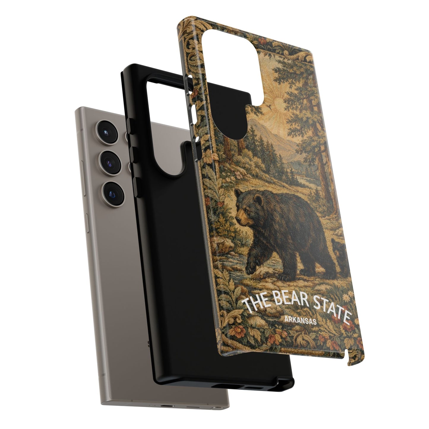 The Bear State Arkansas Vintage Forest Tough Phone Case for Samsung Galaxy Phones