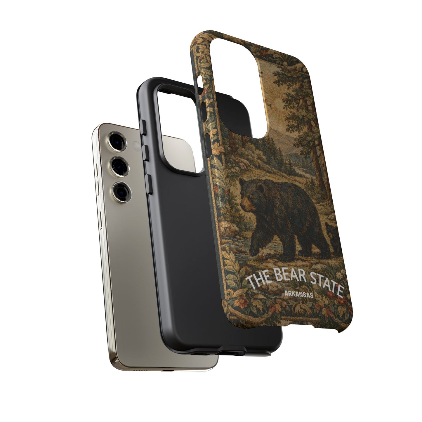 The Bear State Arkansas Vintage Forest Tough Phone Case for Samsung Galaxy Phones