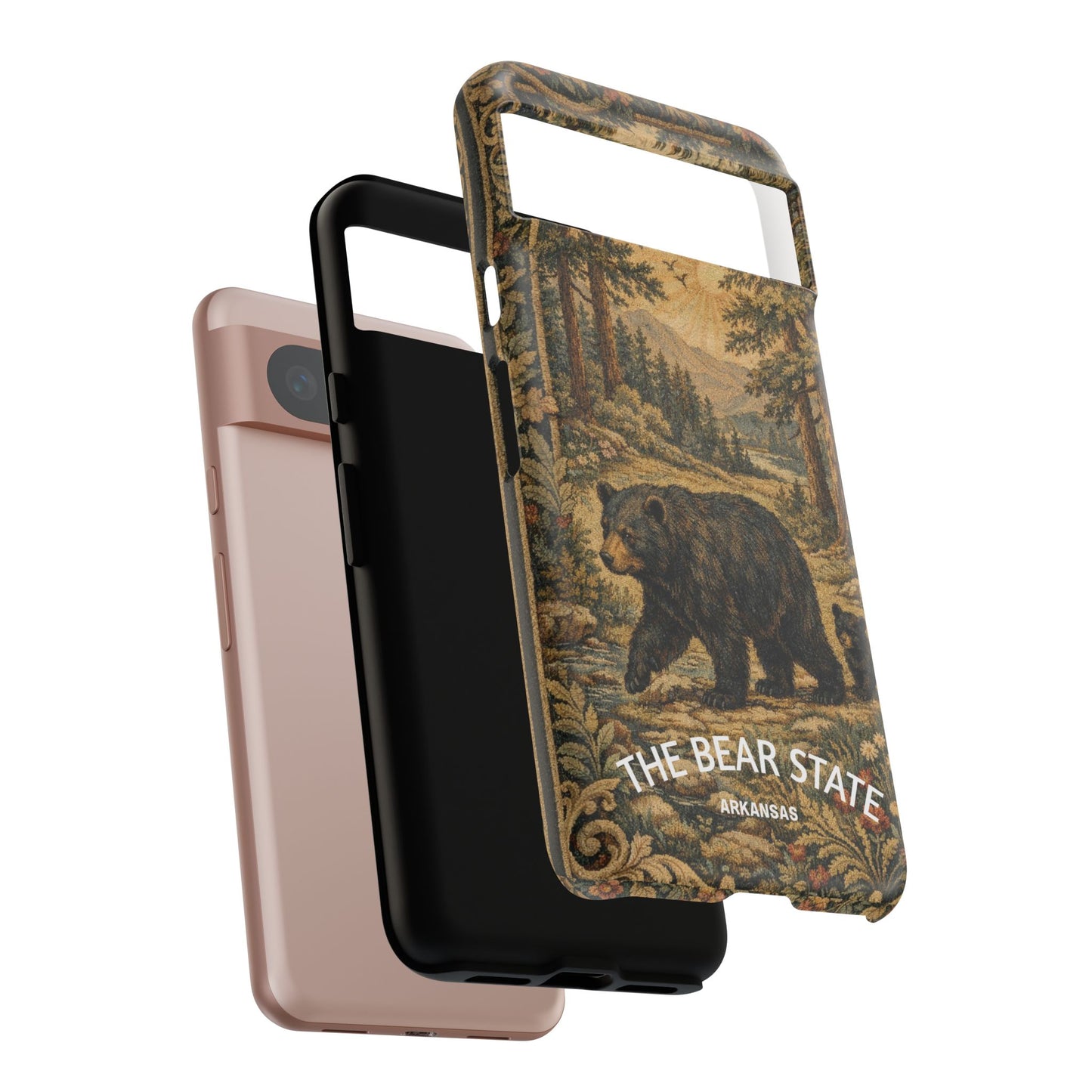 The Bear State Arkansas Vintage Forest Tough Phone Case for Google Pixel Phones