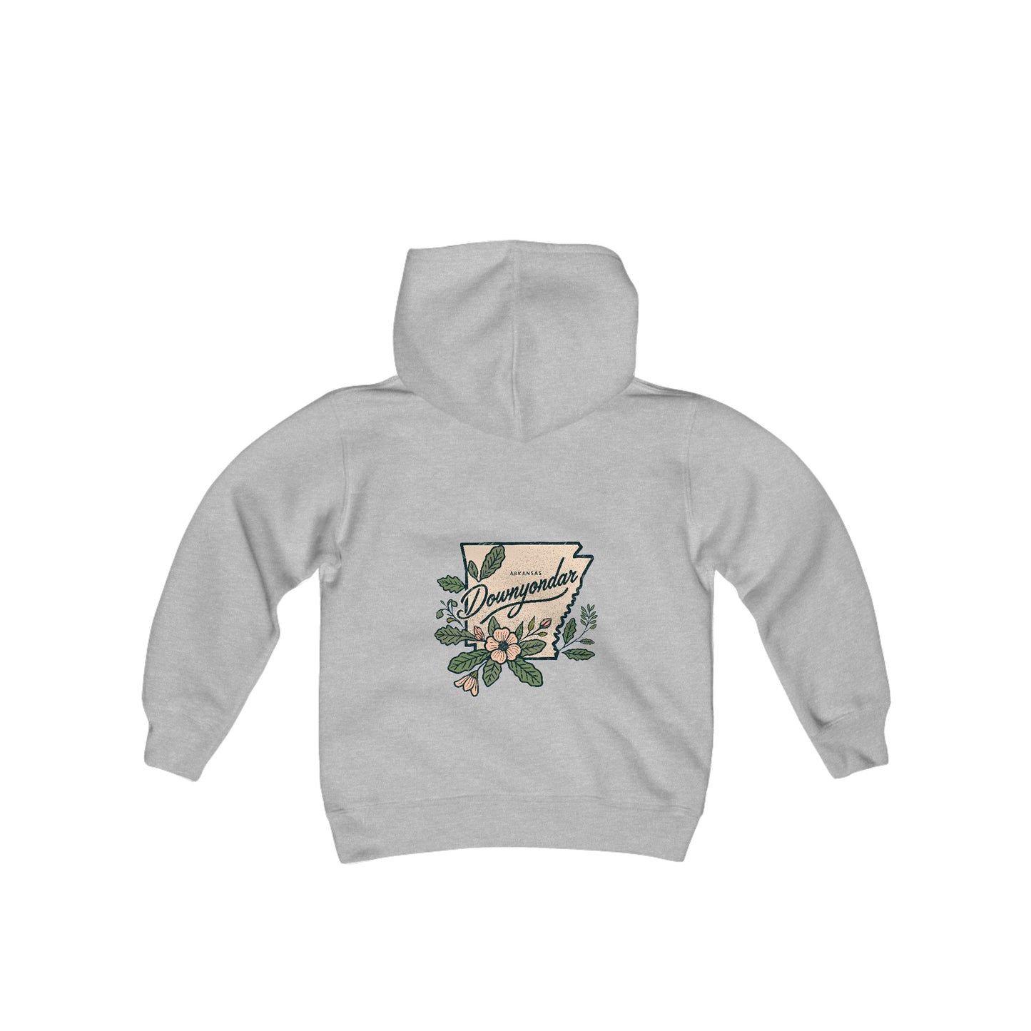 DownYondAR Floral Natural State Youth Heavy Blend Hooded Sweatshirt