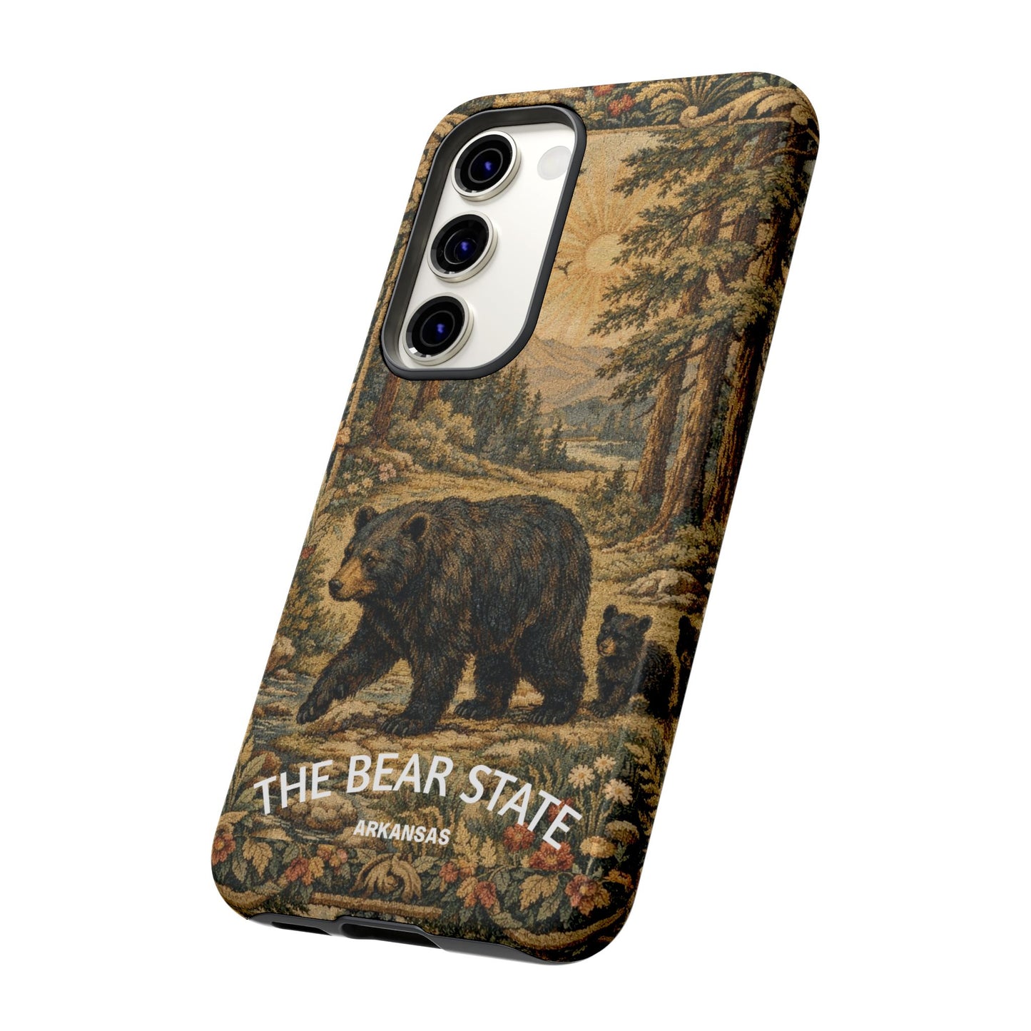 The Bear State Arkansas Vintage Forest Tough Phone Case for Samsung Galaxy Phones