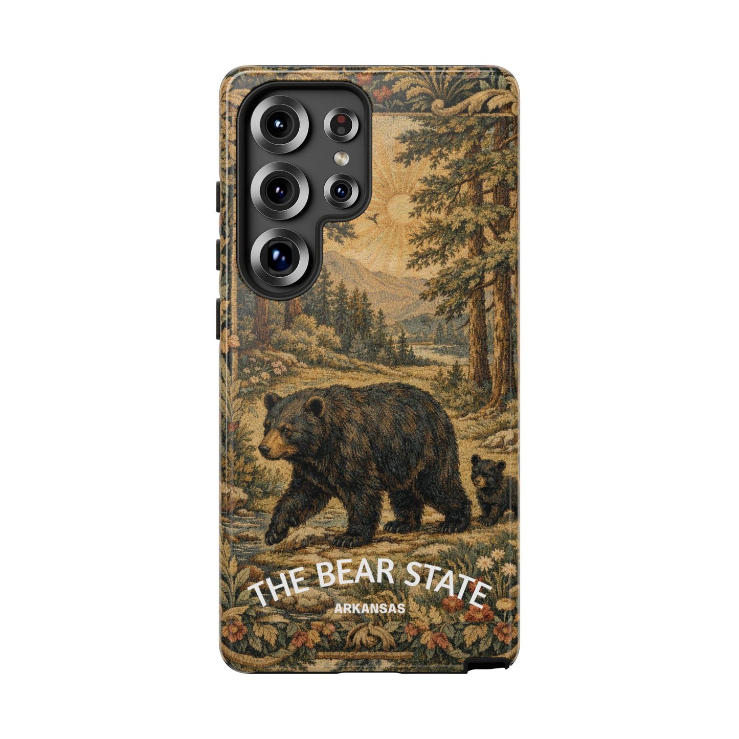 The Bear State Arkansas Vintage Forest Tough Phone Case for Samsung Galaxy Phones