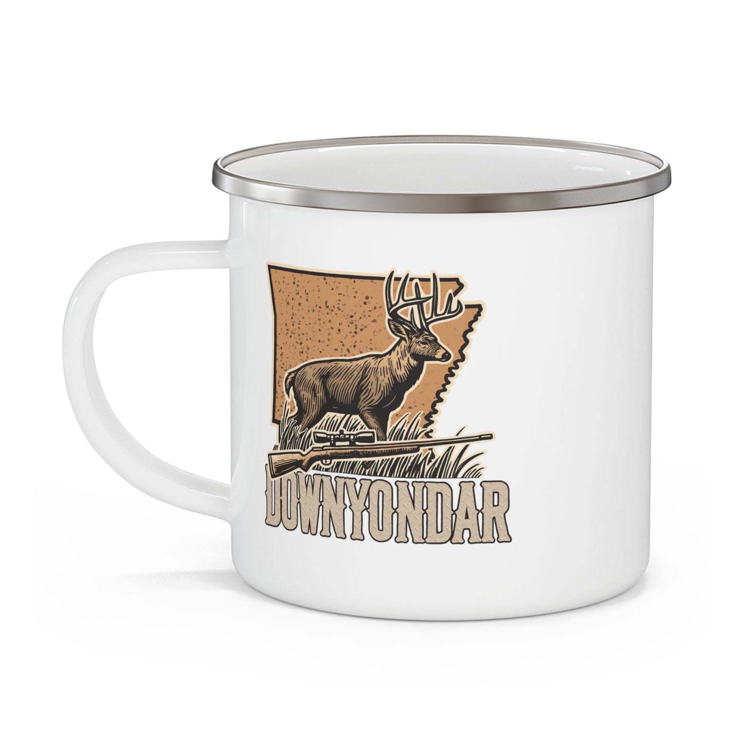 DownYondAR Arkansas Whitetail Deer Enamel Camping Mug