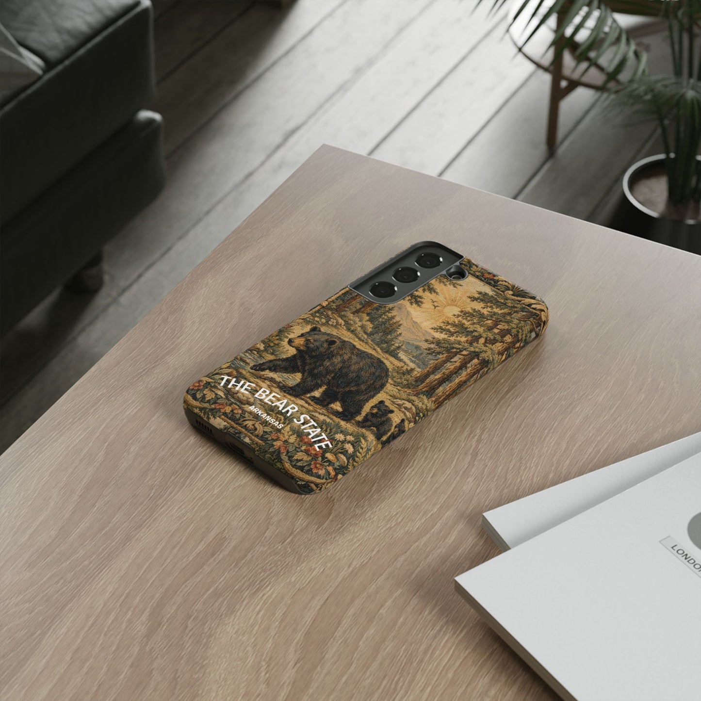 The Bear State Arkansas Vintage Forest Tough Phone Case for Samsung Galaxy Phones