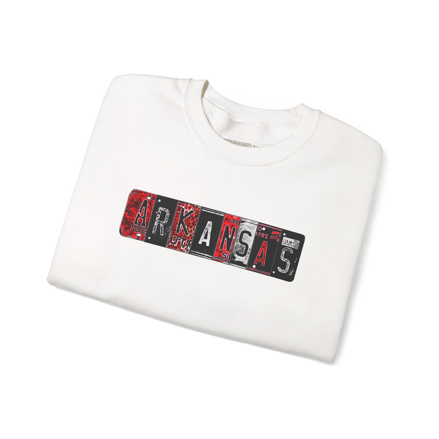 Arkansas License Plate Crewneck Sweatshirt