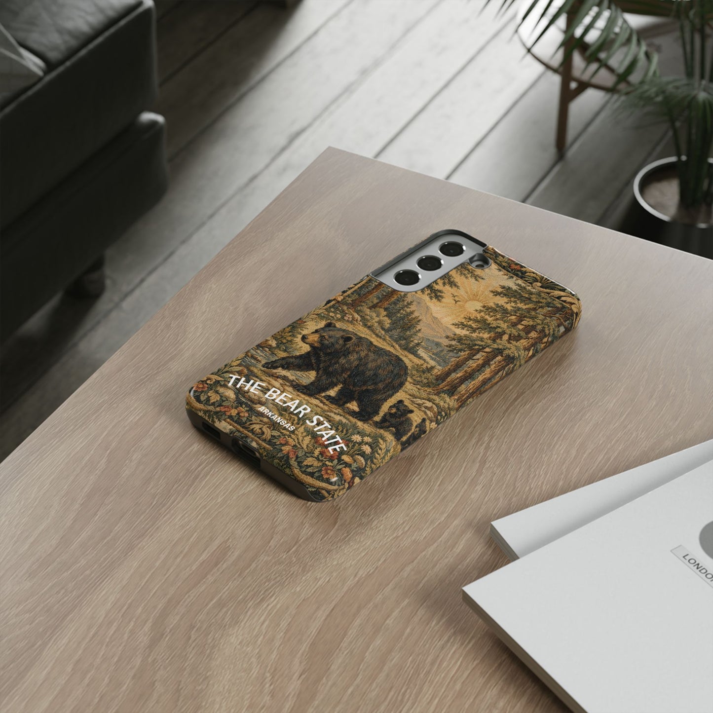 The Bear State Arkansas Vintage Forest Tough Phone Case for Samsung Galaxy Phones