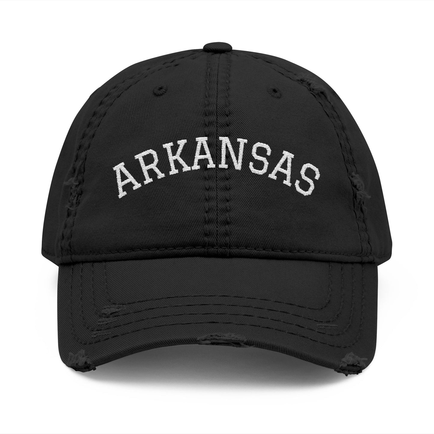 Distressed Arkansas Embroidered Dad Hat — Vintage State Baseball Cap