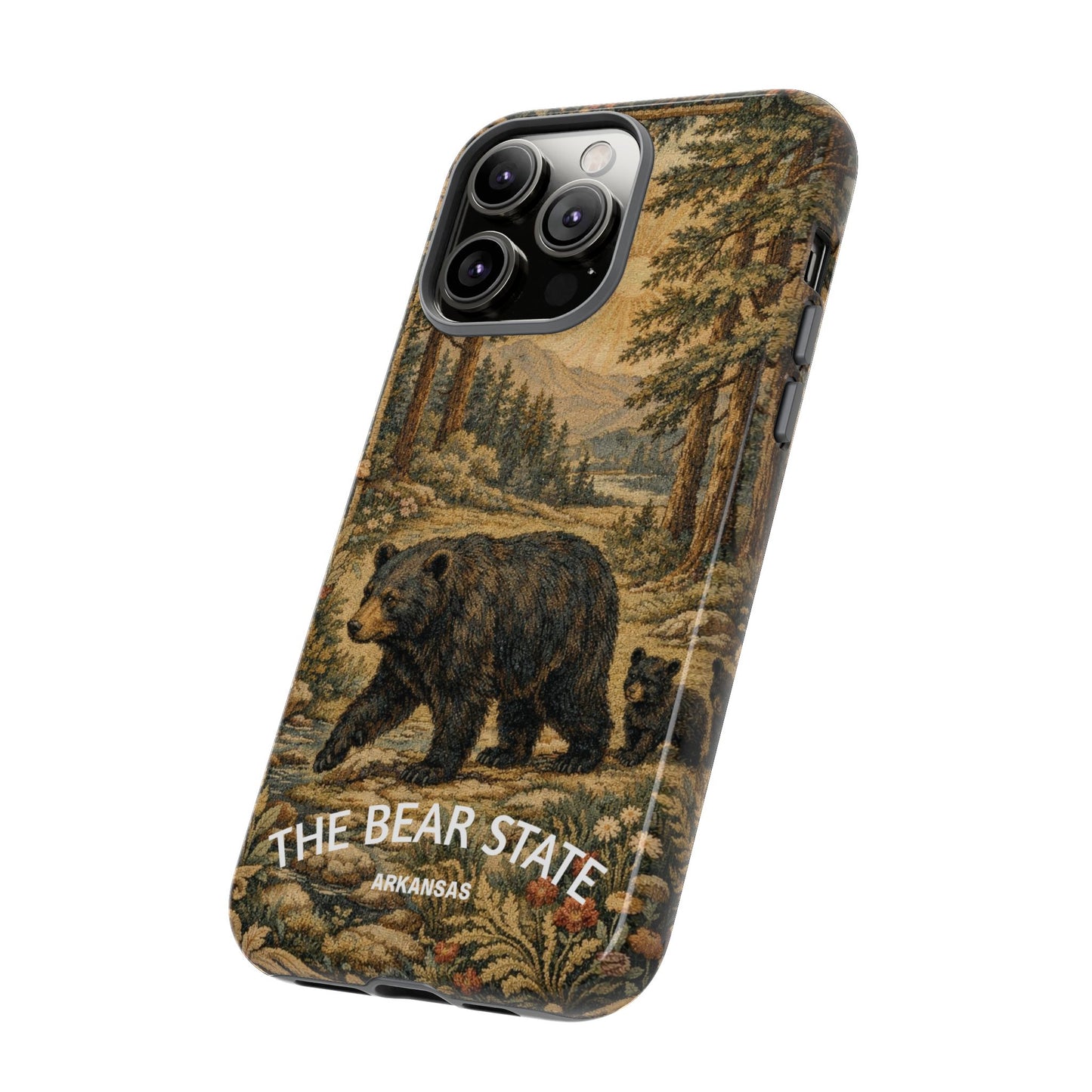 The Bear State Arkansas Vintage Forest Tough Phone Case for iPhone