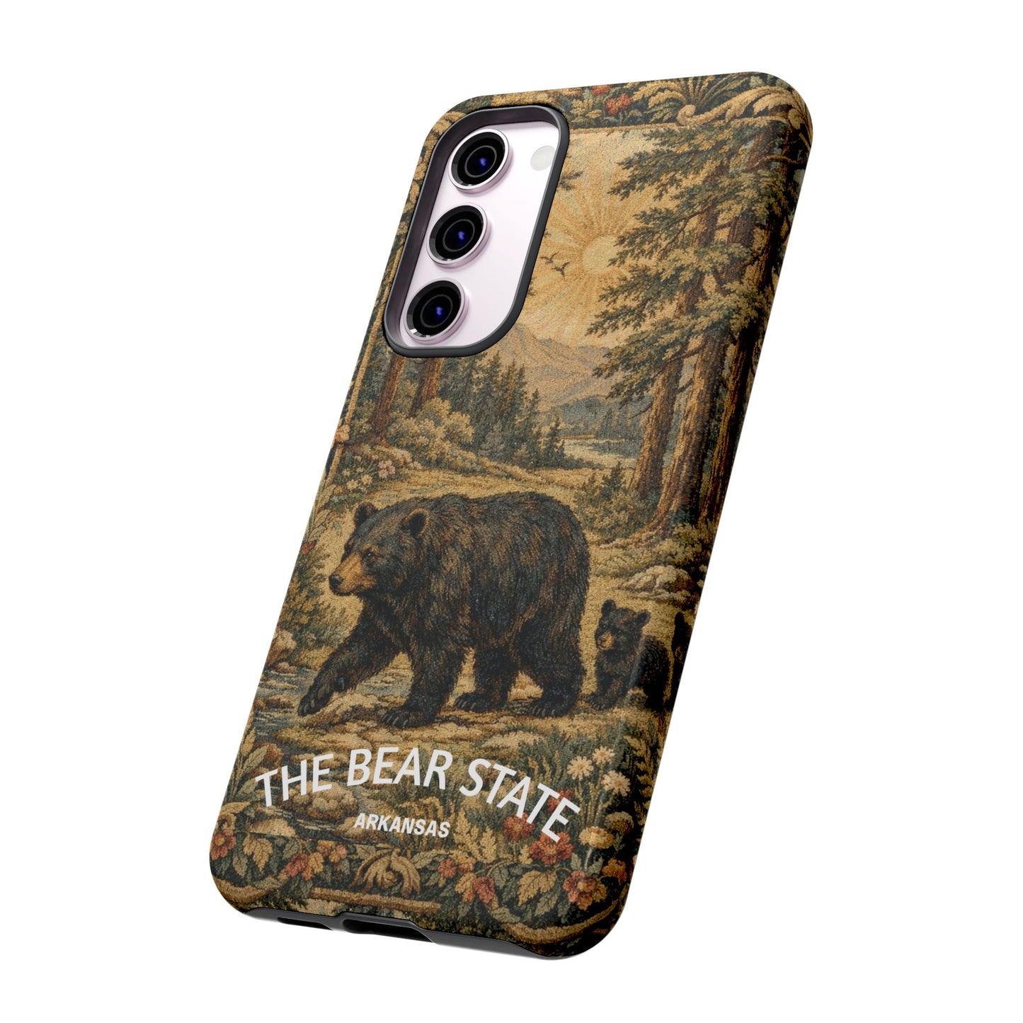 The Bear State Arkansas Vintage Forest Tough Phone Case for Samsung Galaxy Phones