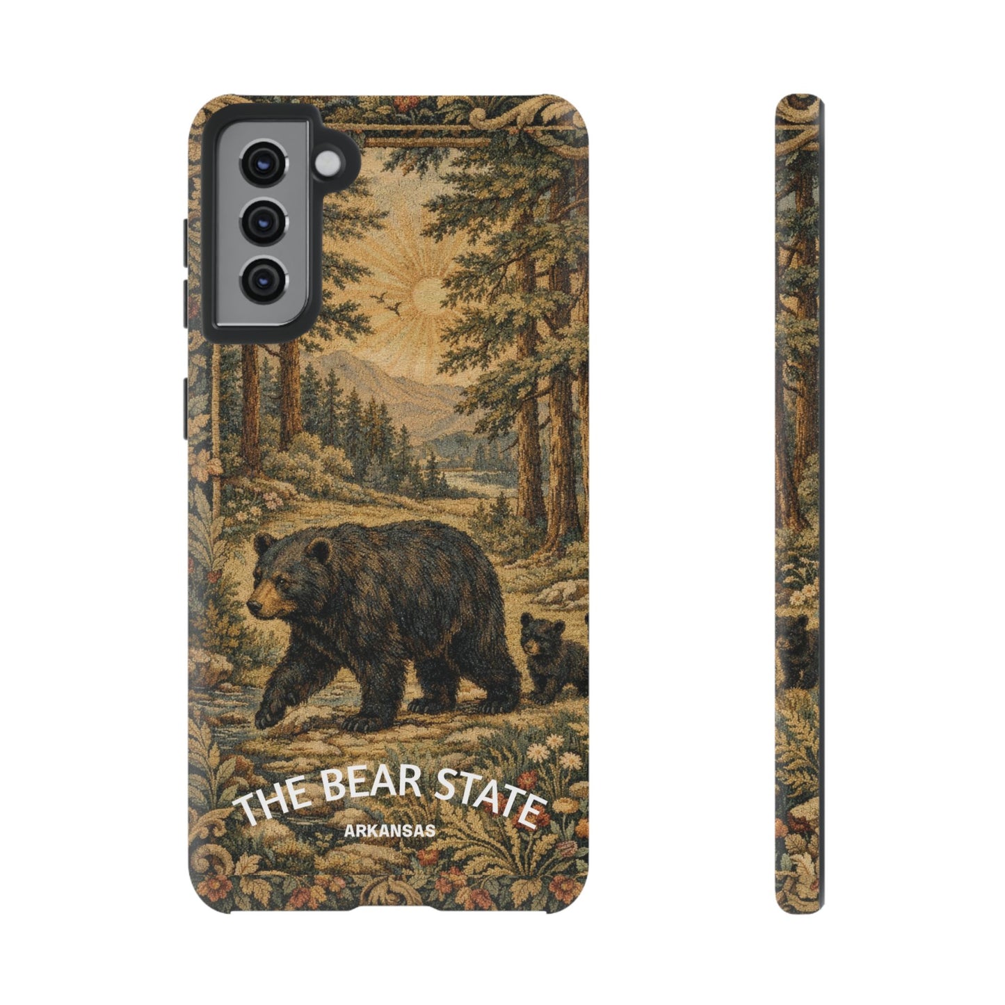 The Bear State Arkansas Vintage Forest Tough Phone Case for Samsung Galaxy Phones